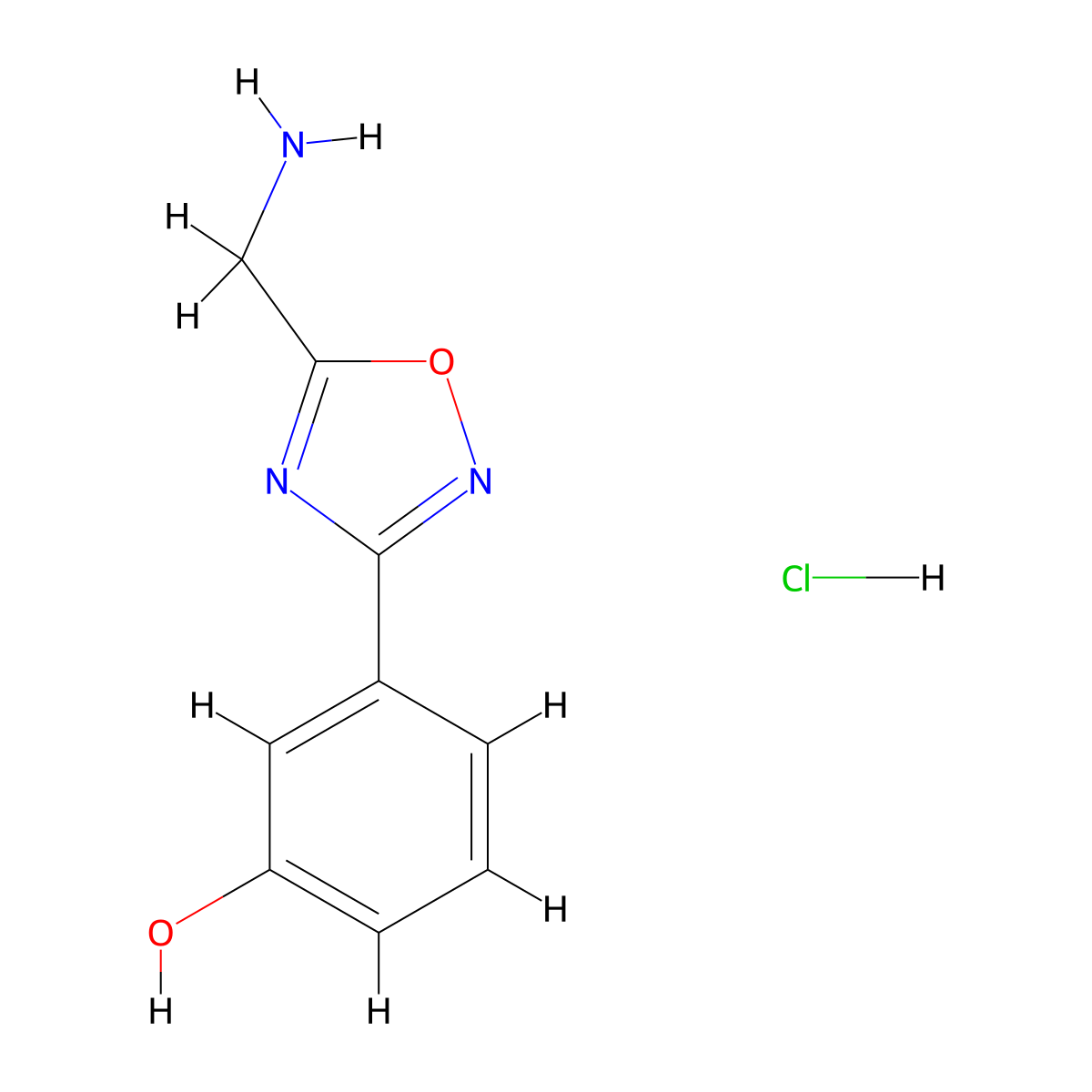 3-(5-(Aminomethyl)-1,2,4-oxadiazol-3-yl)phenol hydrochloride molecular structure, CAS 2171898-13-6