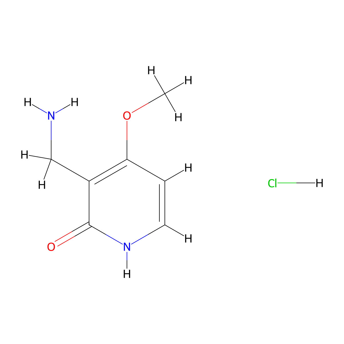 3-(Aminomethyl)-4-methoxy-1,2-dihydropyridin-2-one hydrochloride molecular structure, CAS 2171898-35-2
