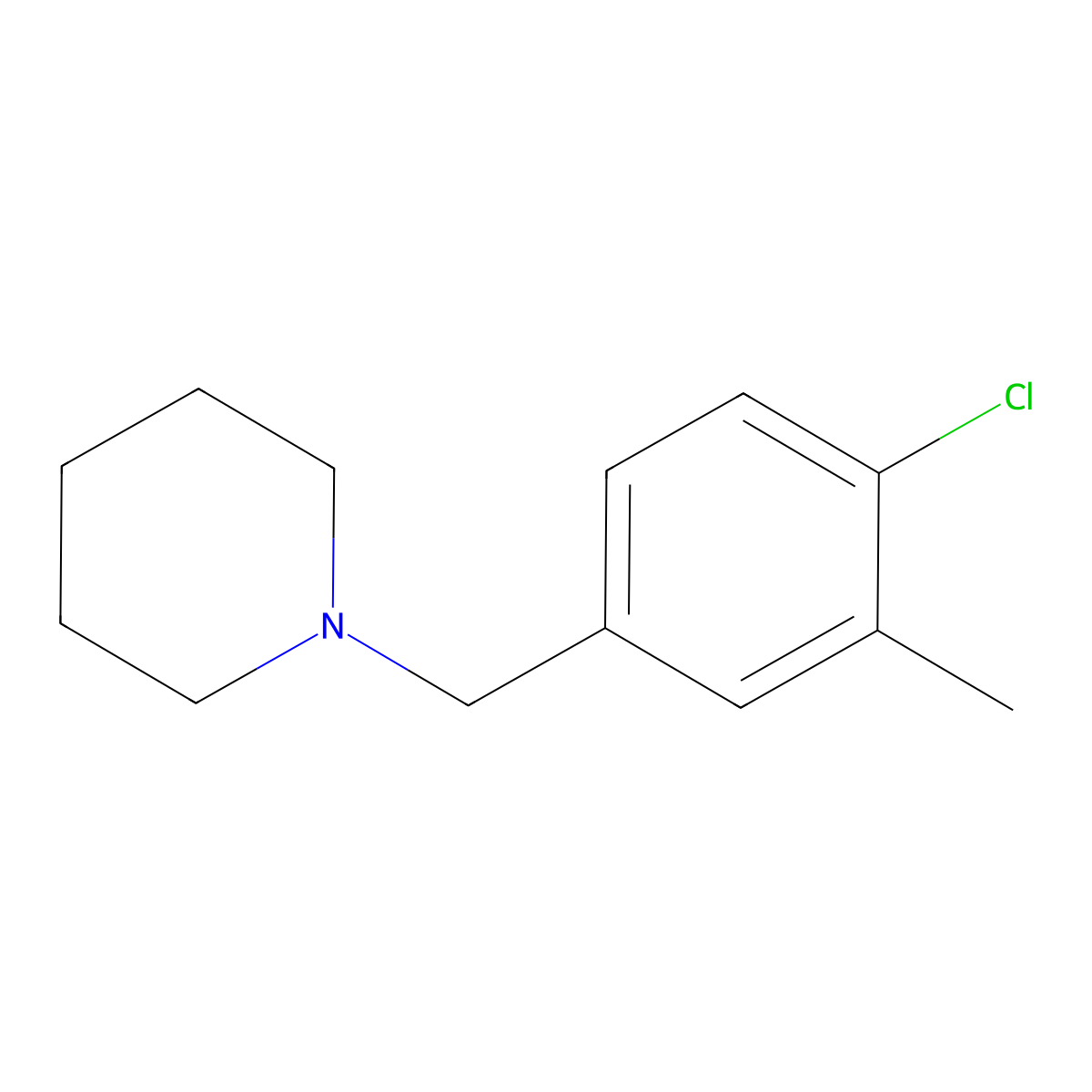 1-[(4-Chloro-3-methylphenyl)methyl]piperidine molecular structure, CAS 2171898-50-1