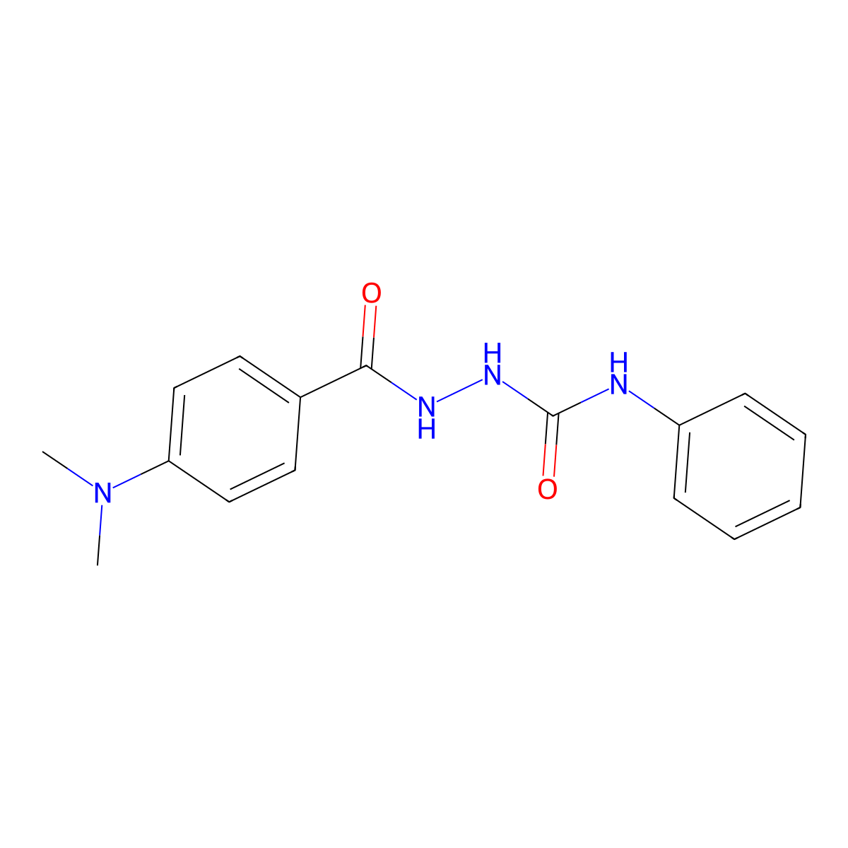1-(4-(Dimethylamino)benzoyl)-4-phenylsemicarbazide molecular structure, CAS 21719-46-0