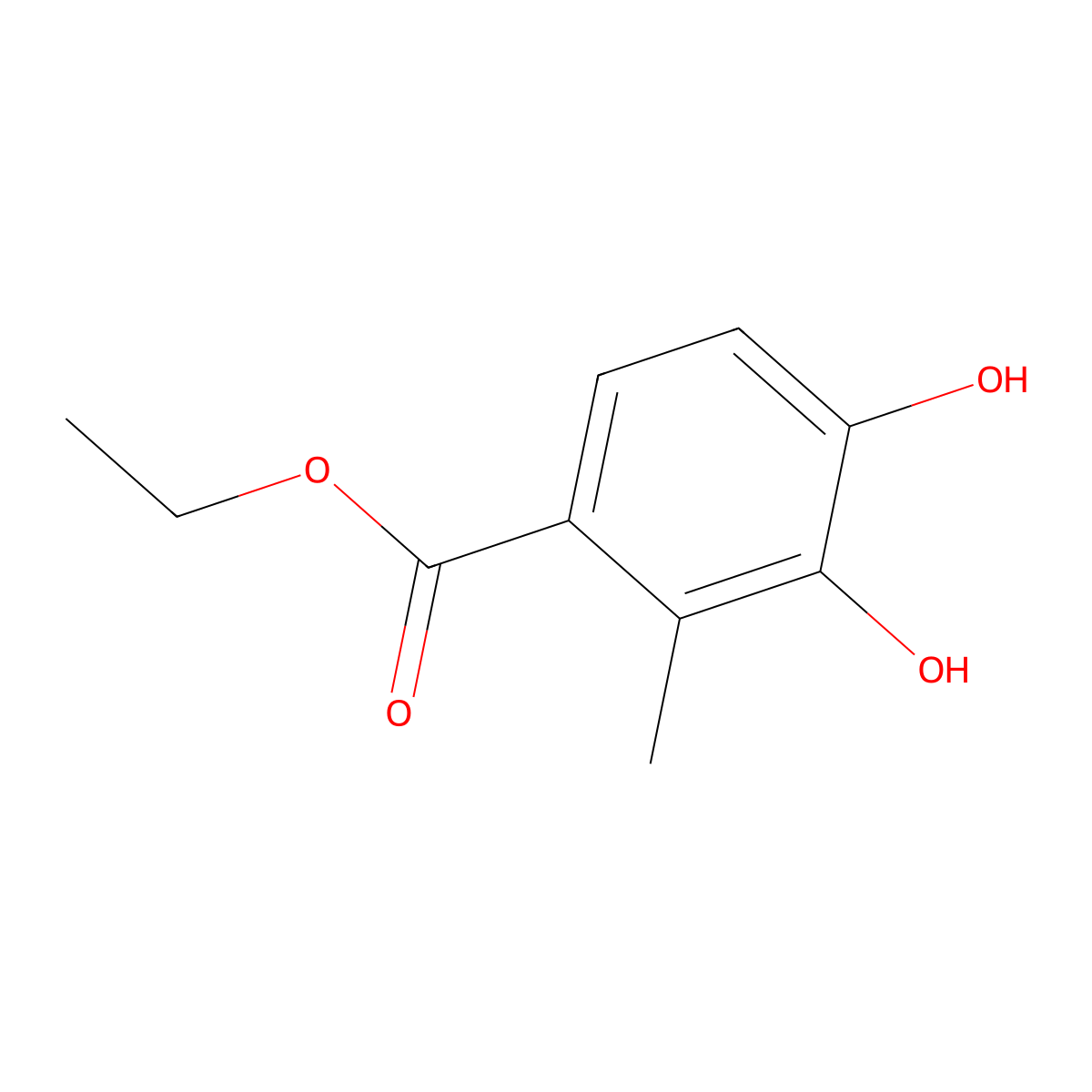 Ethyl 3,4-dihydroxy-2-methylbenzoate molecular structure, CAS 217190-34-6