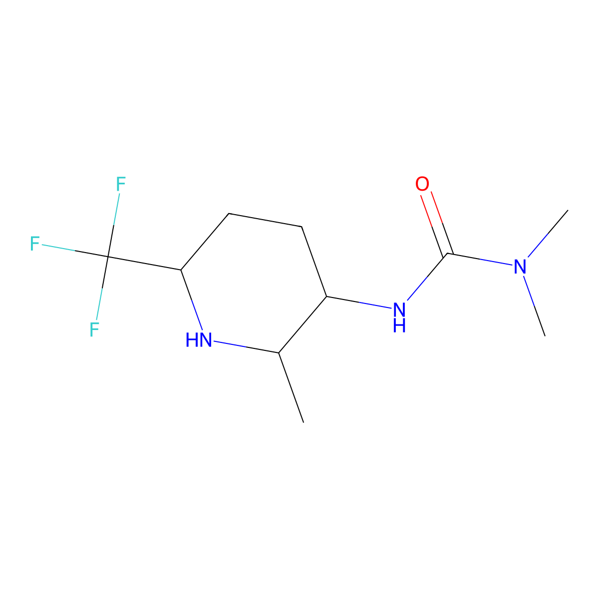 3,3-Dimethyl-1-[2-methyl-6-(trifluoromethyl)piperidin-3-yl]urea molecular structure, CAS 2171900-05-1