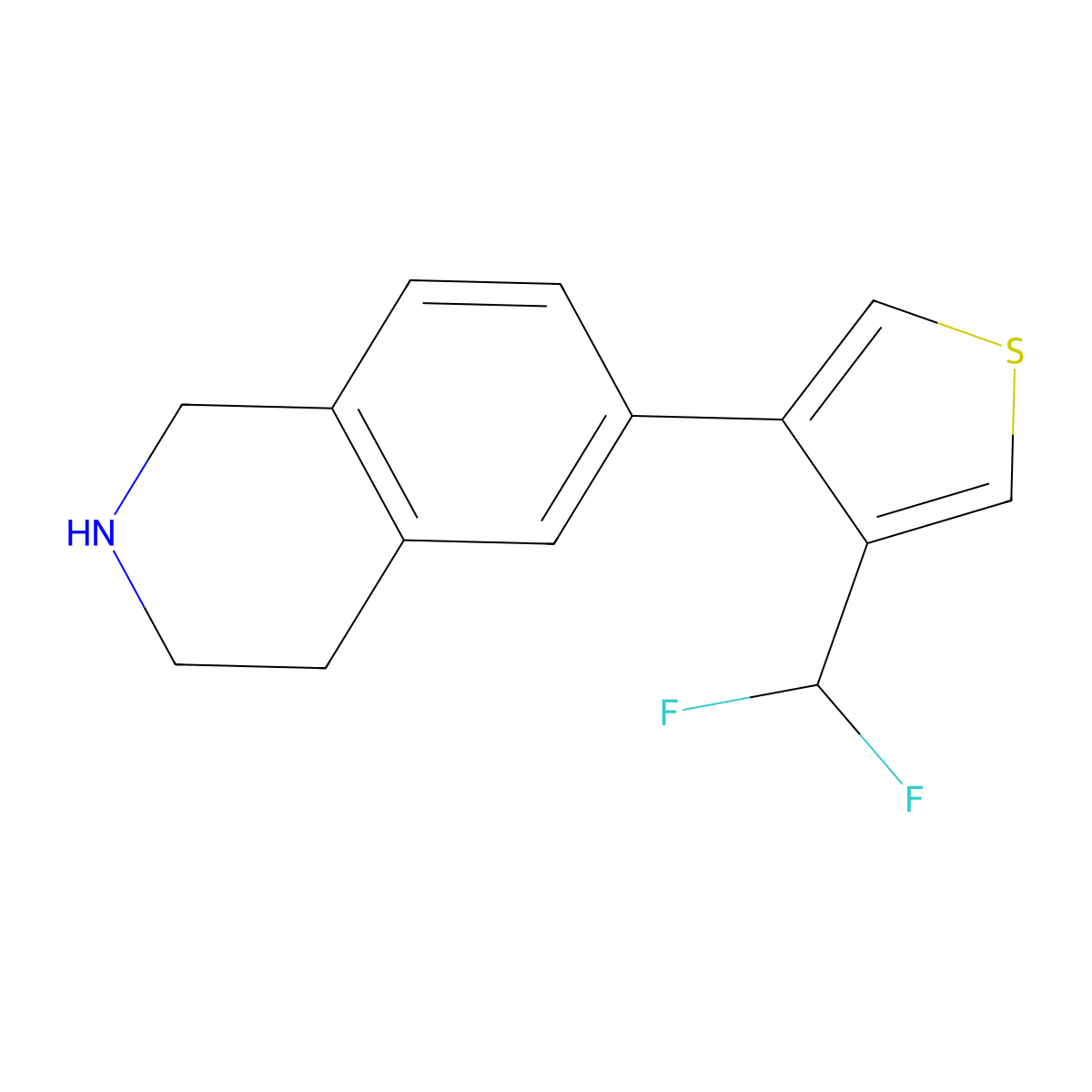 6-[4-(Difluoromethyl)thiophen-3-yl]-1,2,3,4-tetrahydroisoquinoline molecular structure, CAS 2171900-19-7
