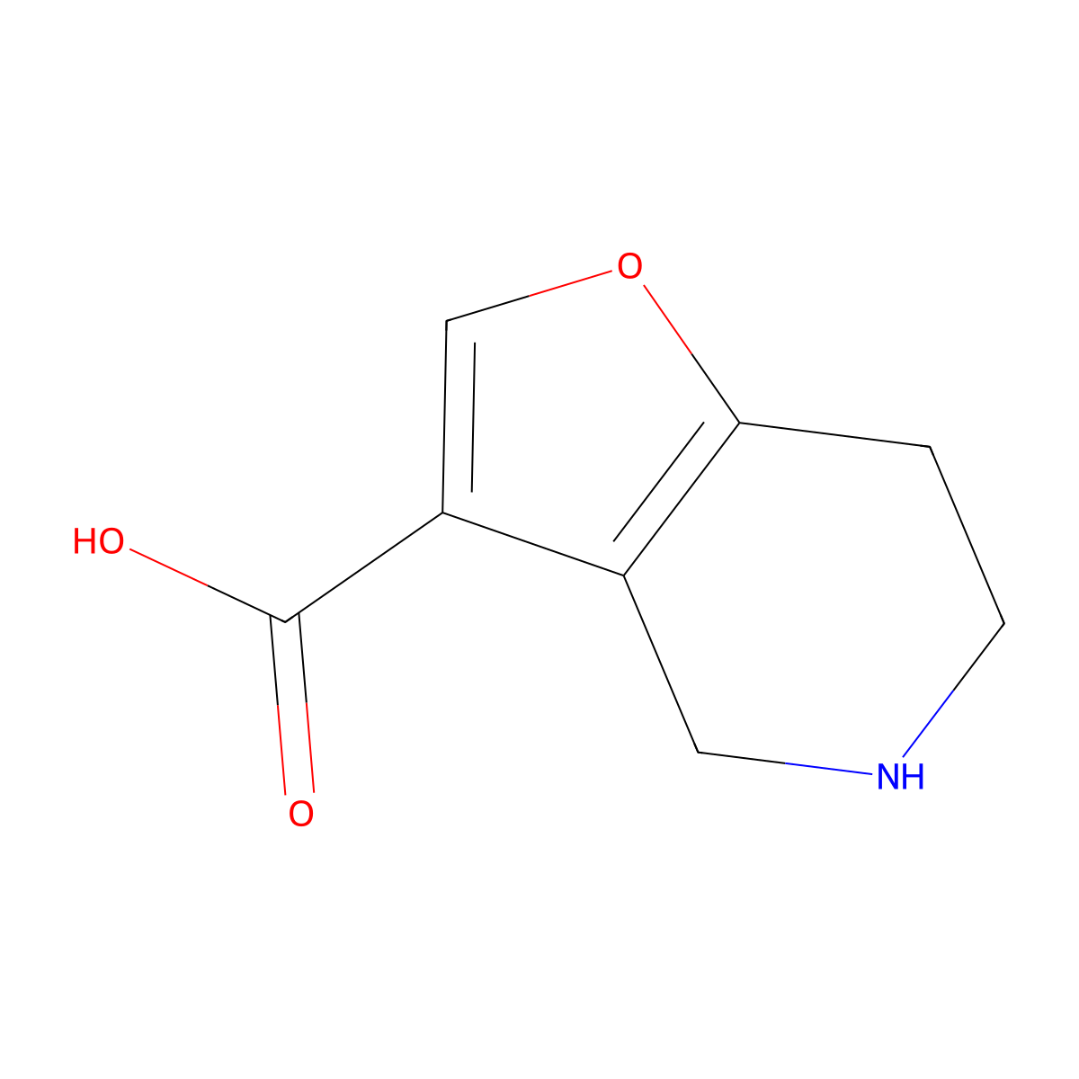 4H,5H,6H,7H-furo[3,2-c]pyridine-3-carboxylic acid molecular structure, CAS 2171900-41-5
