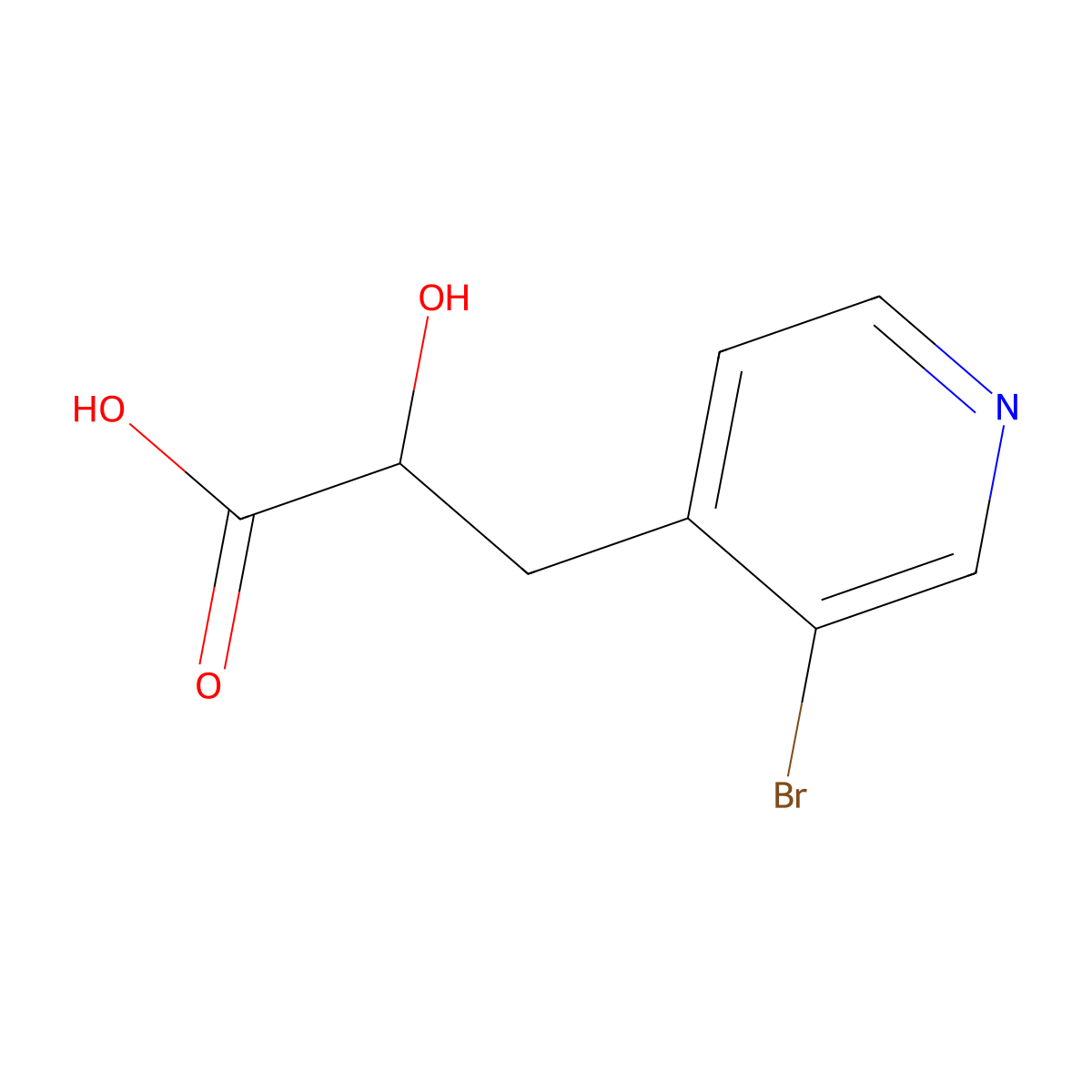 3-(3-Bromopyridin-4-yl)-2-hydroxypropanoic acid molecular structure, CAS 2171900-94-8