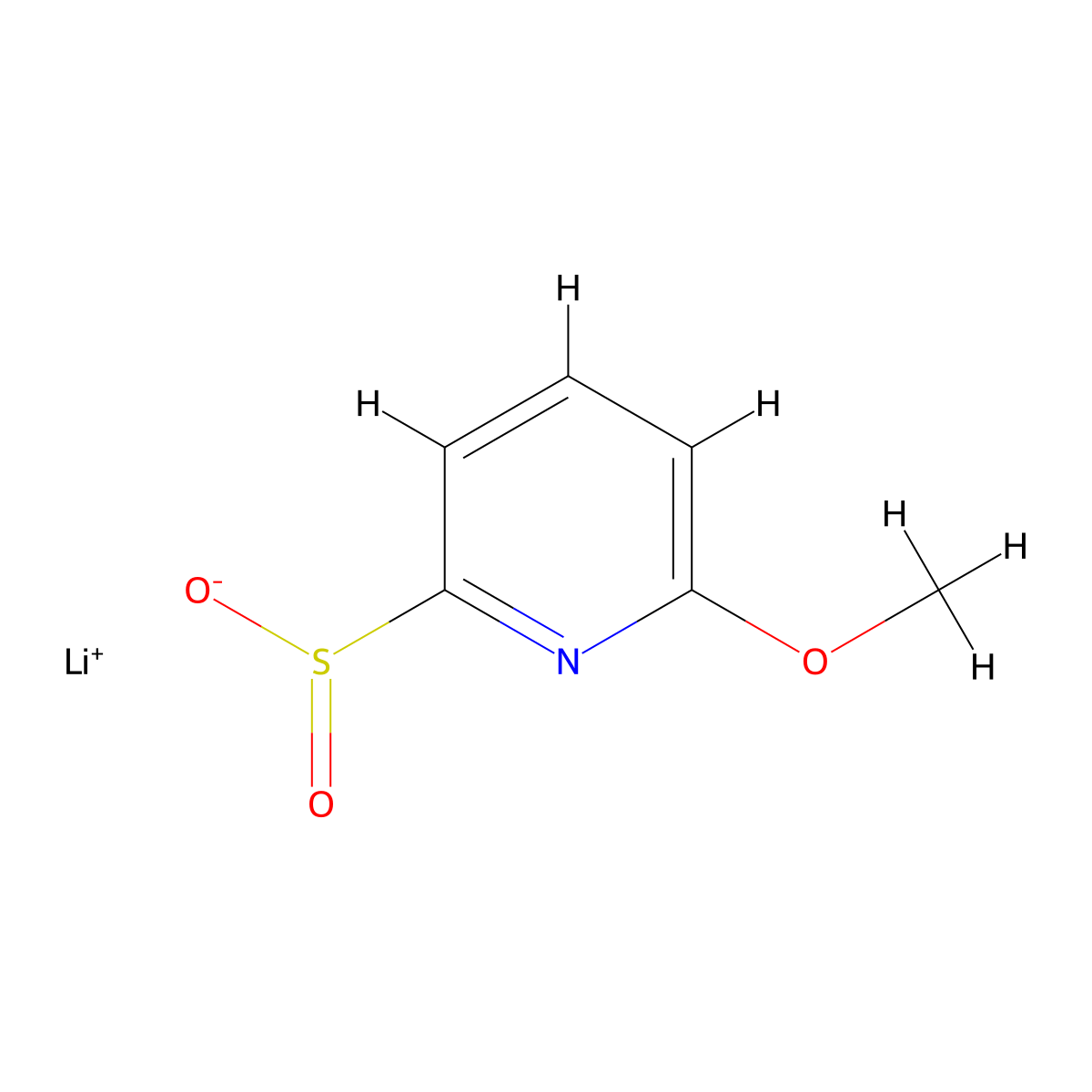Lithium(1+) ion 6-methoxypyridine-2-sulfinate molecular structure, CAS 2171901-06-5