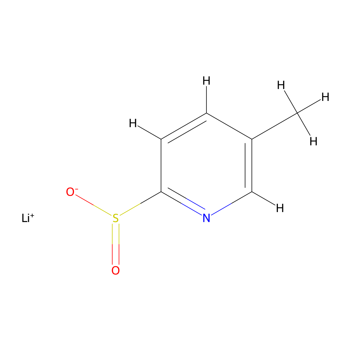 Lithium(1+) ion 5-methylpyridine-2-sulfinate molecular structure, CAS 2171901-23-6