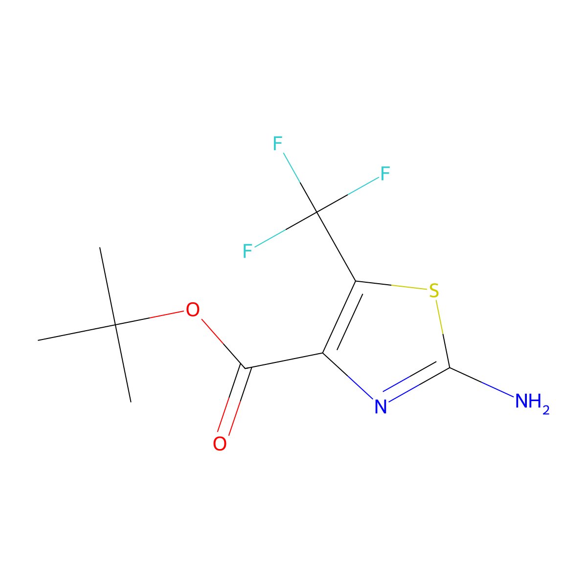Tert-butyl 2-amino-5-(trifluoromethyl)-1,3-thiazole-4-carboxylate molecular structure, CAS 2171901-28-1