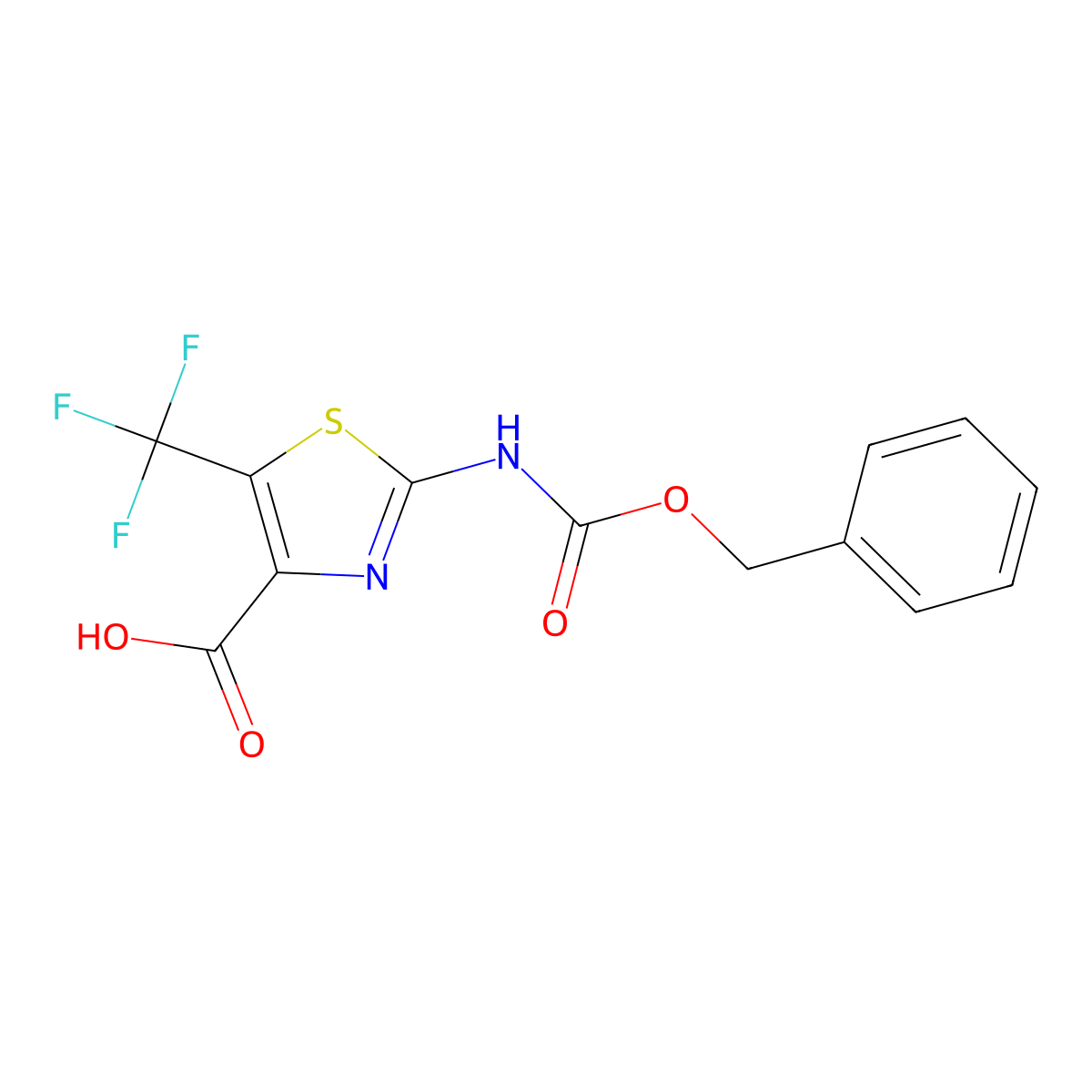 2-{[(Benzyloxy)carbonyl]amino}-5-(trifluoromethyl)-1,3-thiazole-4-carboxylic acid molecular structure, CAS 2171901-35-0