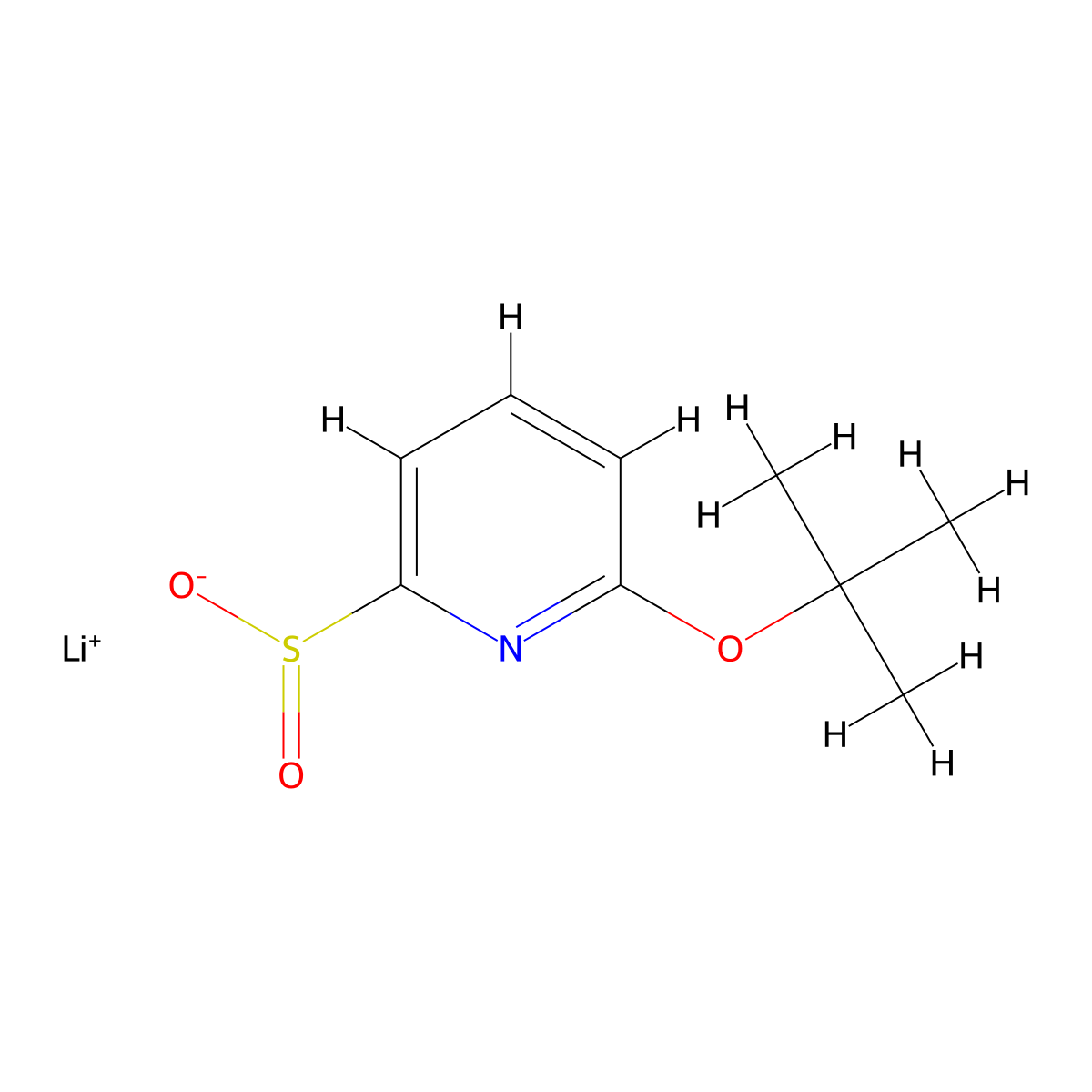 Lithium(1+) 6-(tert-butoxy)pyridine-2-sulfinate molecular structure, CAS 2171901-41-8