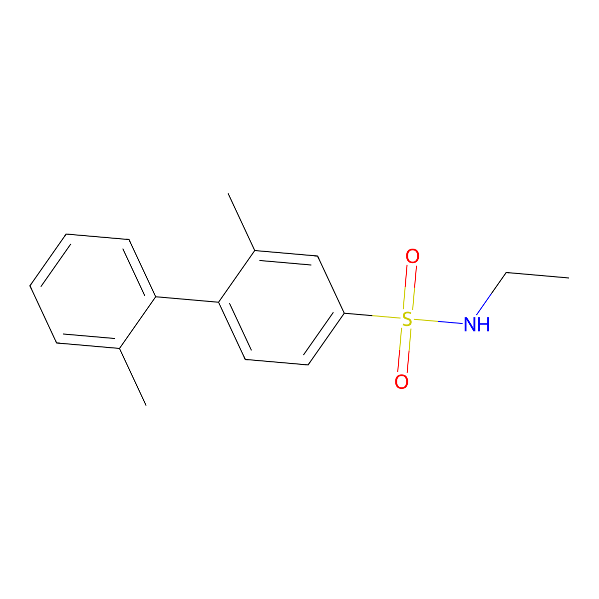 N-ethyl-3-methyl-4-(2-methylphenyl)benzene-1-sulfonamide molecular structure, CAS 2171904-01-9
