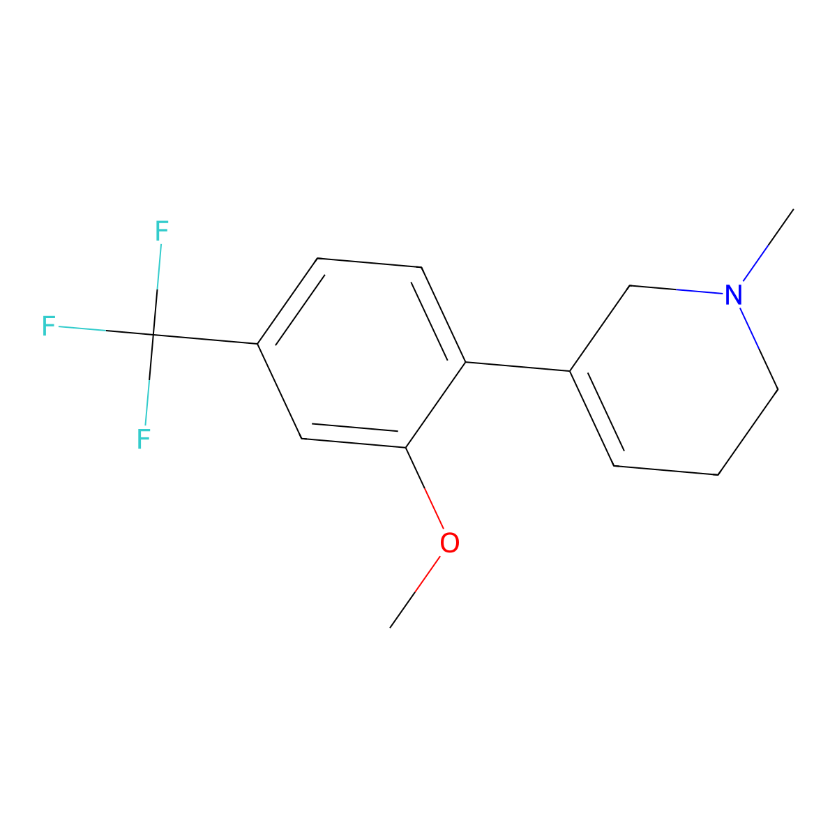5-[2-Methoxy-4-(trifluoromethyl)phenyl]-1-methyl-1,2,3,6-tetrahydropyridine molecular structure, CAS 2171904-31-5
