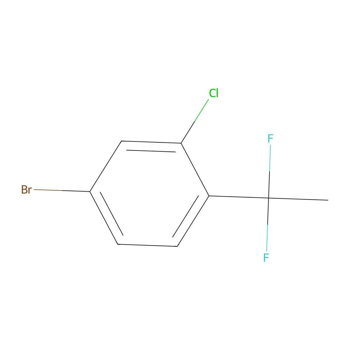 4-Bromo-2-chloro-1-(1,1-difluoroethyl)benzene molecular structure, CAS 2171904-44-0
