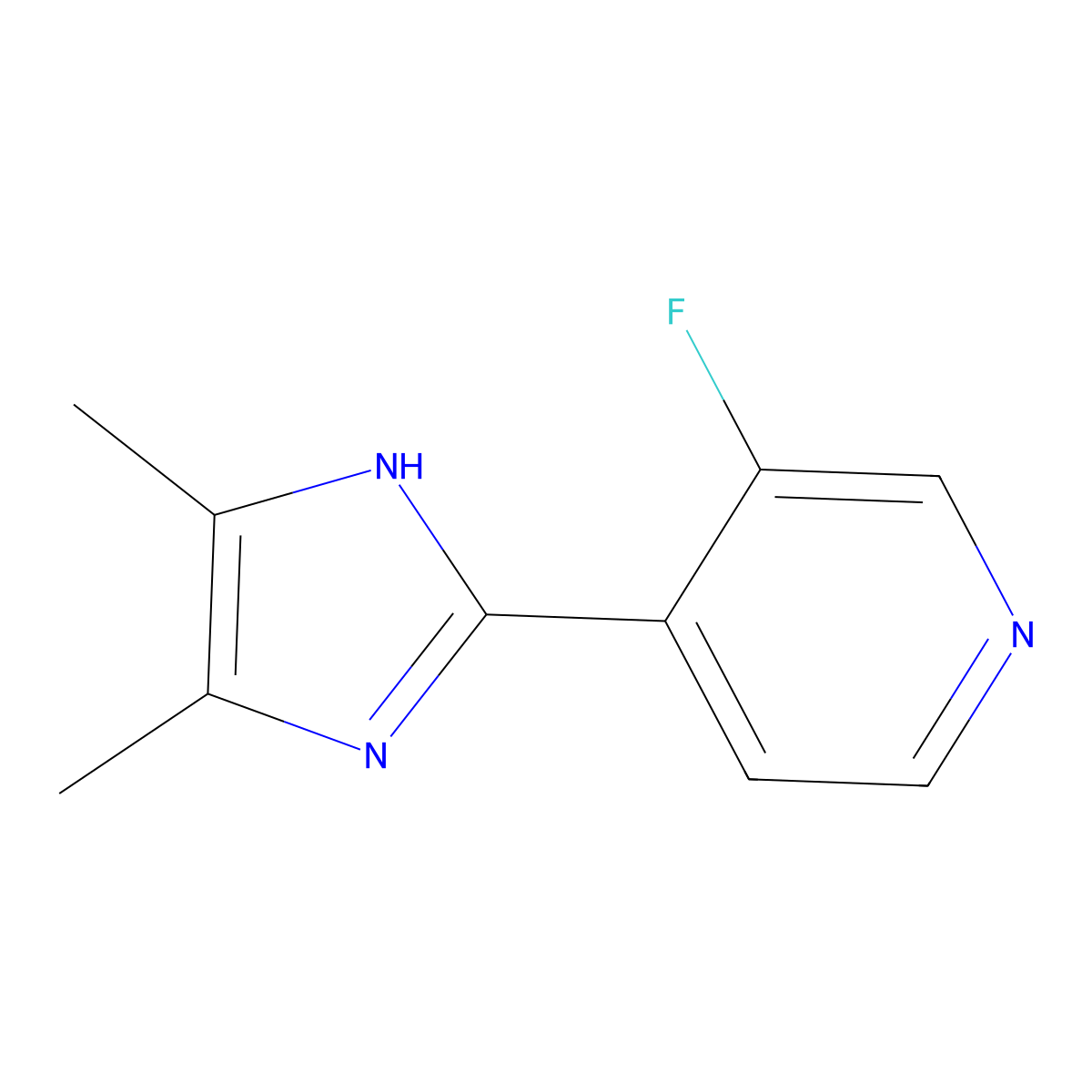 4-(4,5-dimethyl-1H-imidazol-2-yl)-3-fluoropyridine molecular structure, CAS 2171906-18-4