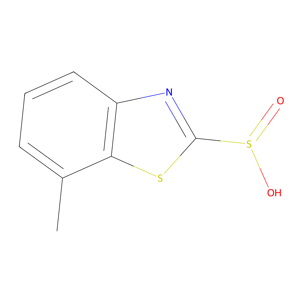 7-Methyl-1,3-benzothiazole-2-sulfinic acid molecular structure, CAS 2171908-36-2