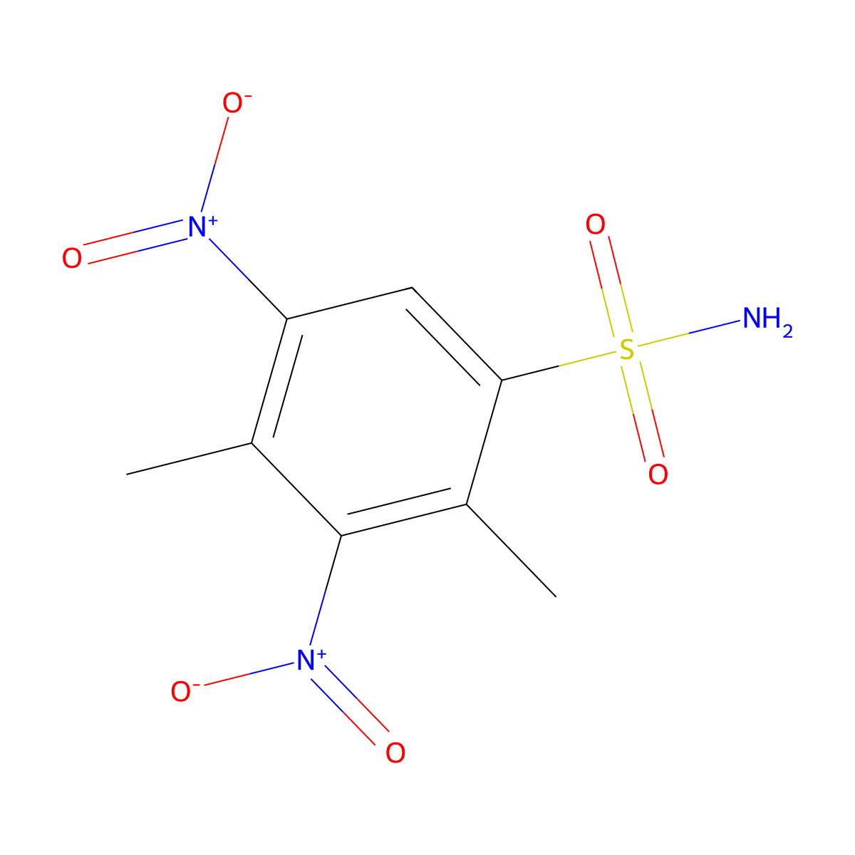 2,4-Dimethyl-3,5-dinitrobenzene-1-sulfonamide molecular structure, CAS 2171909-98-9
