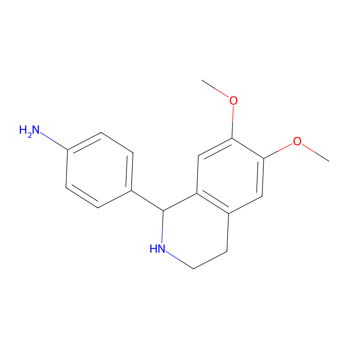 4-(6,7-Dimethoxy-1,2,3,4-tetrahydroisoquinolin-1-yl)aniline molecular structure, CAS 217191-31-6