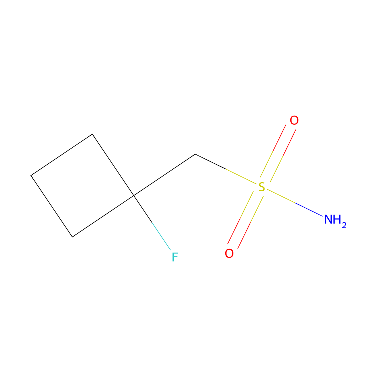 (1-Fluorocyclobutyl)methanesulfonamide molecular structure, CAS 2171910-01-1