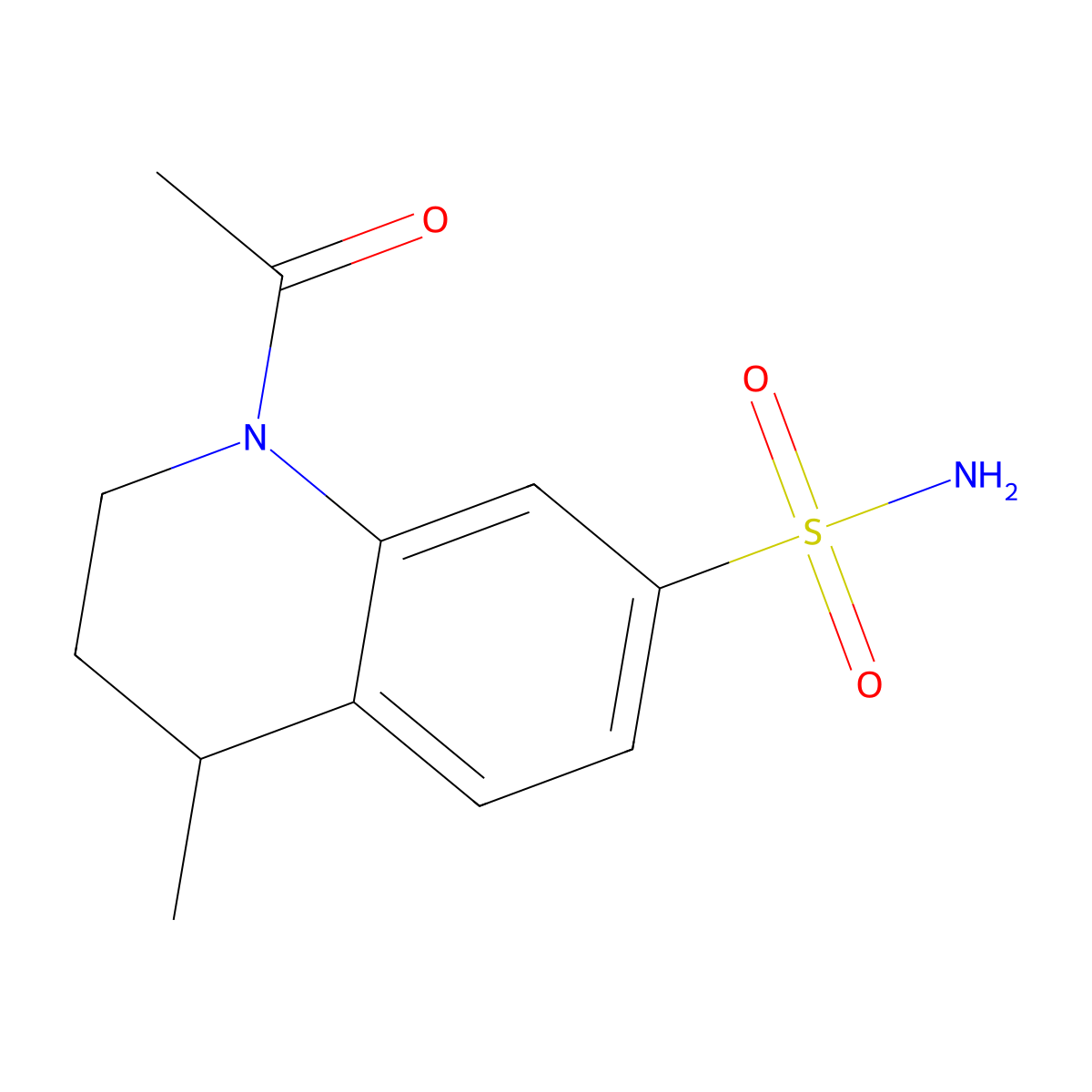 1-Acetyl-4-methyl-1,2,3,4-tetrahydroquinoline-7-sulfonamide molecular structure, CAS 2171913-80-5