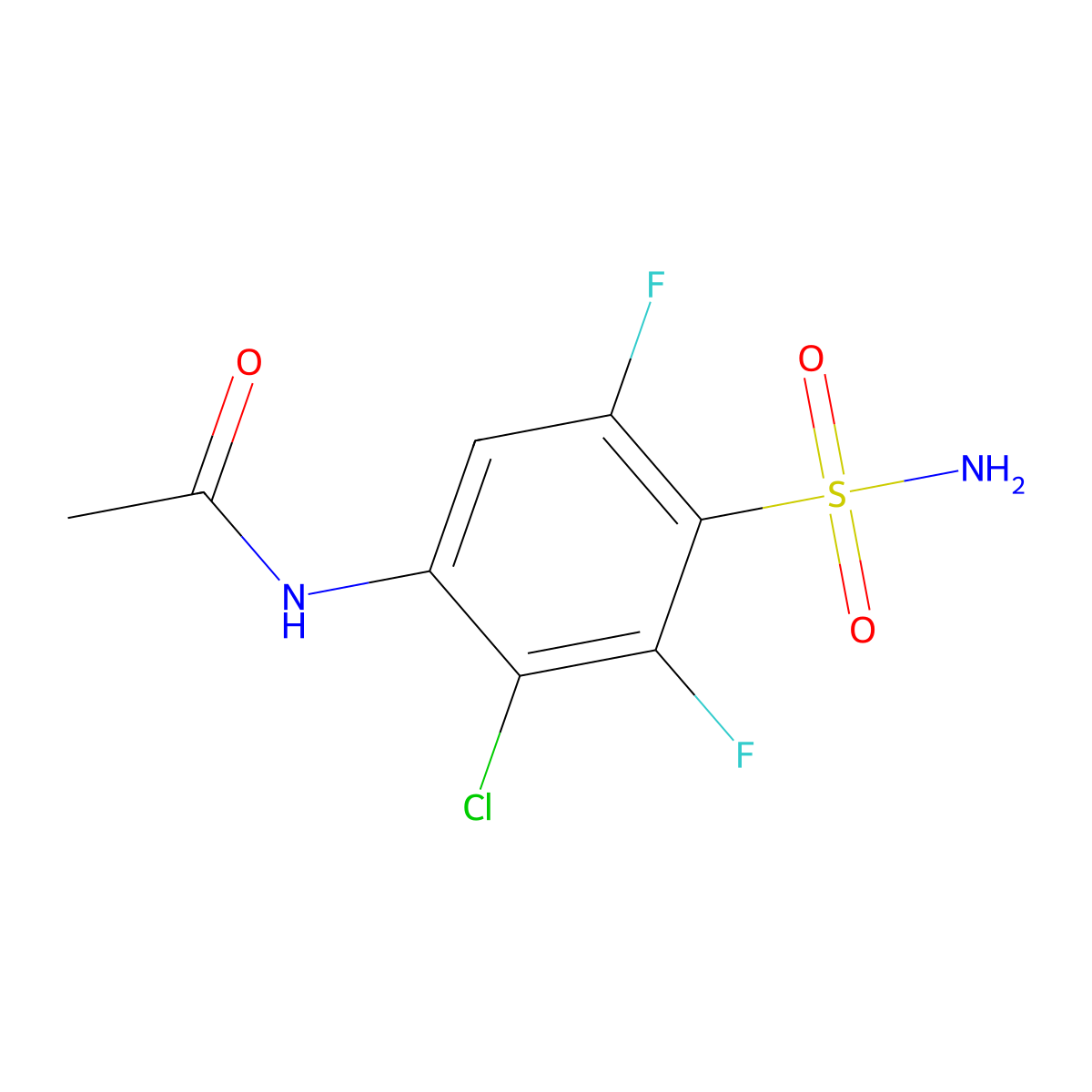 N-(2-chloro-3,5-difluoro-4-sulfamoylphenyl)acetamide molecular structure, CAS 2171913-90-7