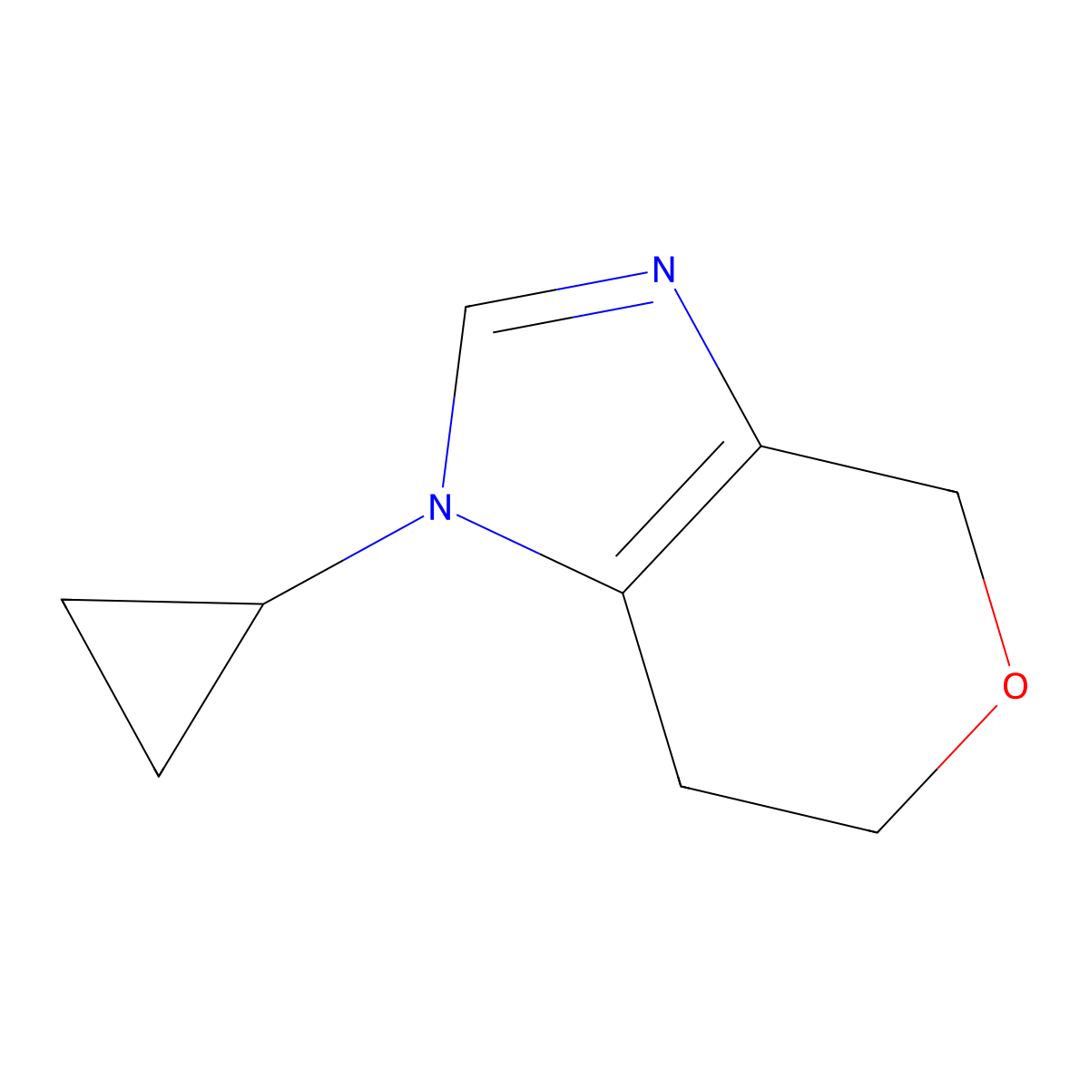 1-cyclopropyl-1H,4H,6H,7H-pyrano[3,4-d]imidazole molecular structure, CAS 2171914-78-4