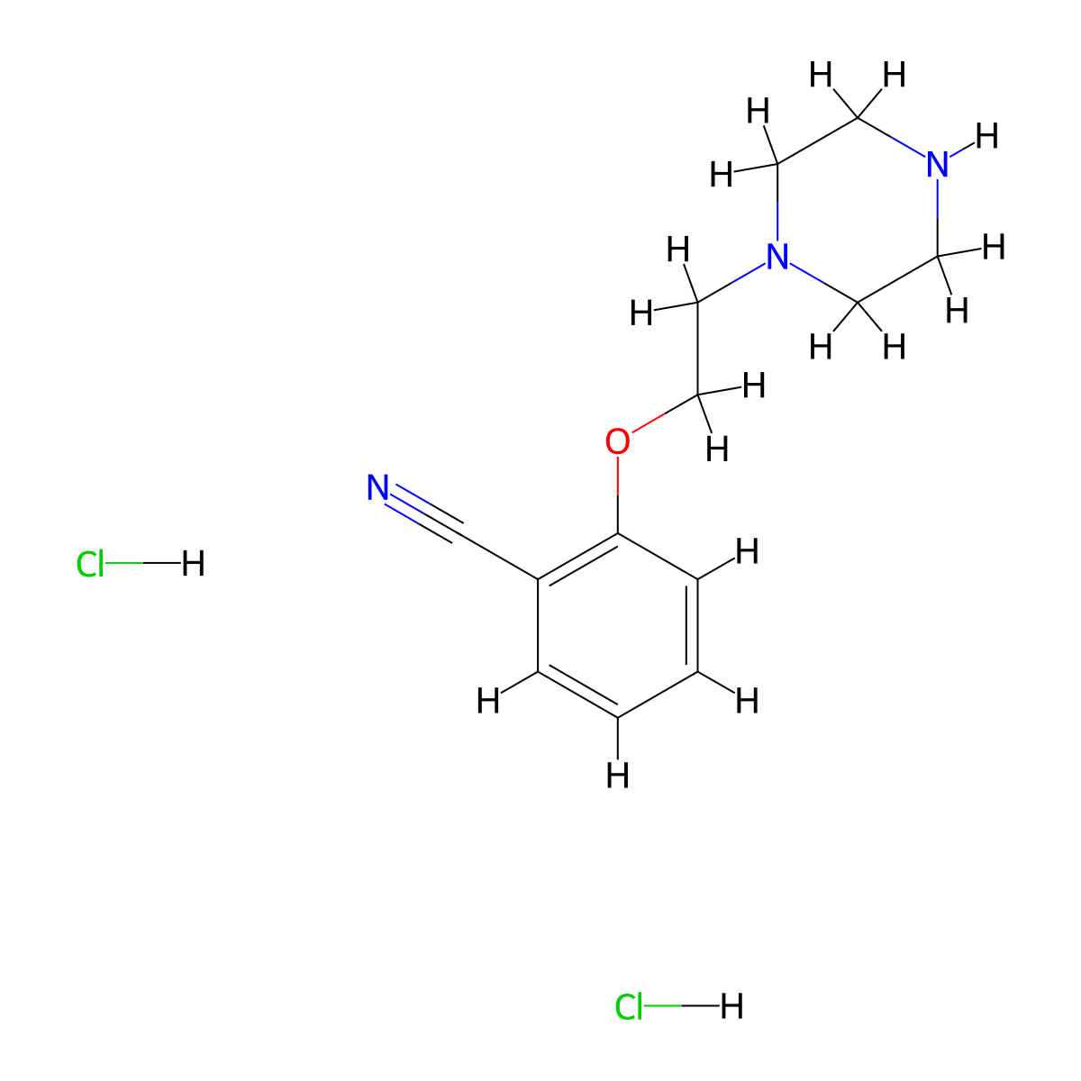 2-(2-(Piperazin-1-yl)ethoxy)benzonitrile dihydrochloride molecular structure, CAS 2171915-58-3