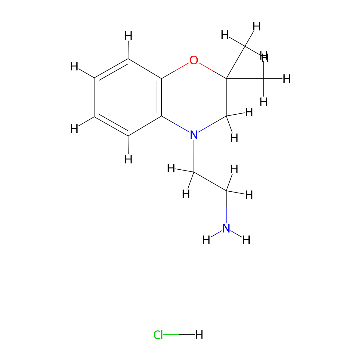 2-(2,2-dimethyl-3,4-dihydro-2H-1,4-benzoxazin-4-yl)ethan-1-amine hydrochloride molecular structure, CAS 2171915-64-1