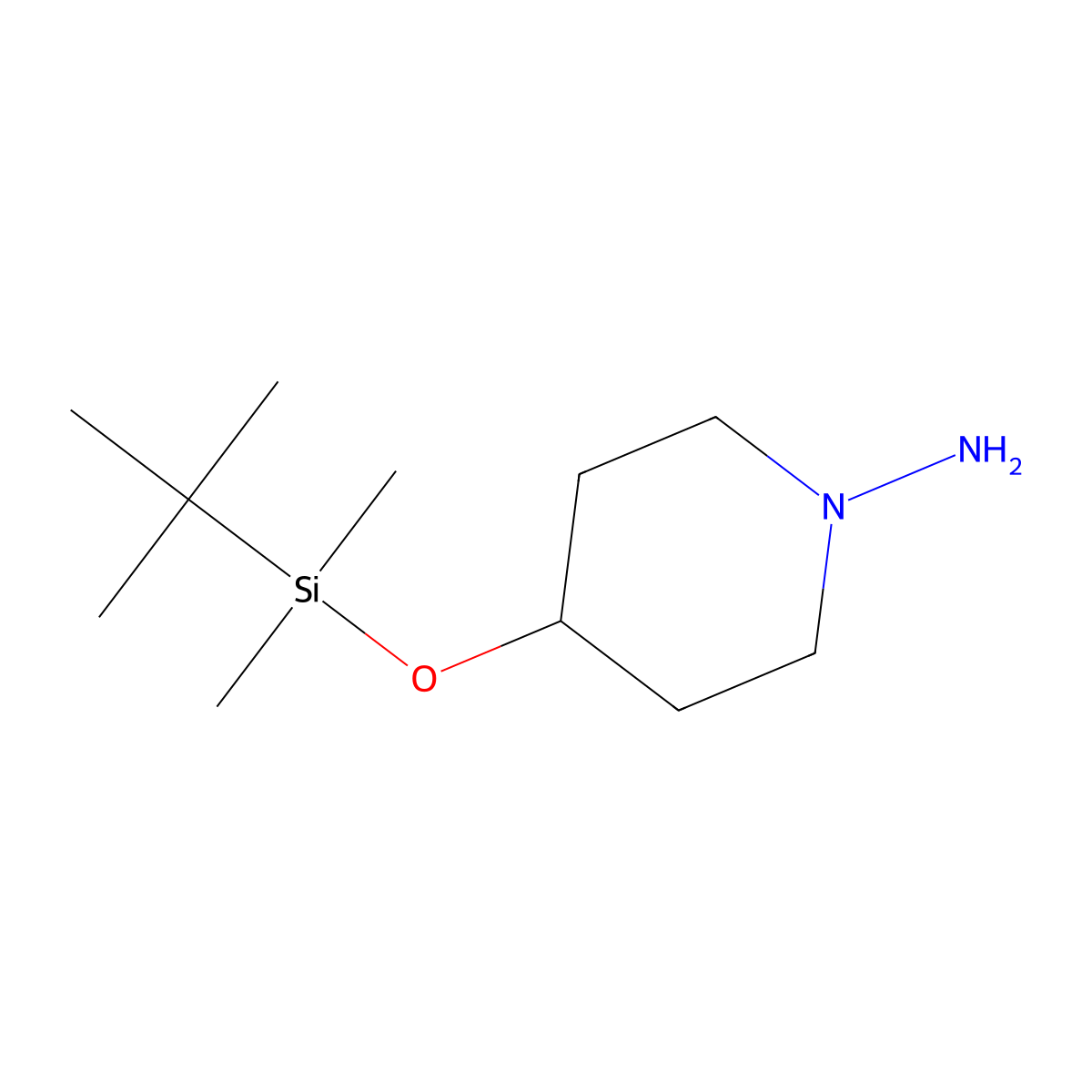 4-[(Tert-butyldimethylsilyl)oxy]piperidin-1-amine molecular structure, CAS 2171916-13-3