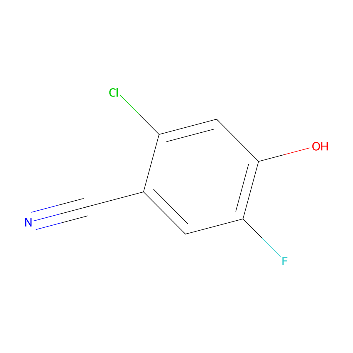 2-Chloro-5-fluoro-4-hydroxybenzonitrile molecular structure, CAS 2171917-63-6