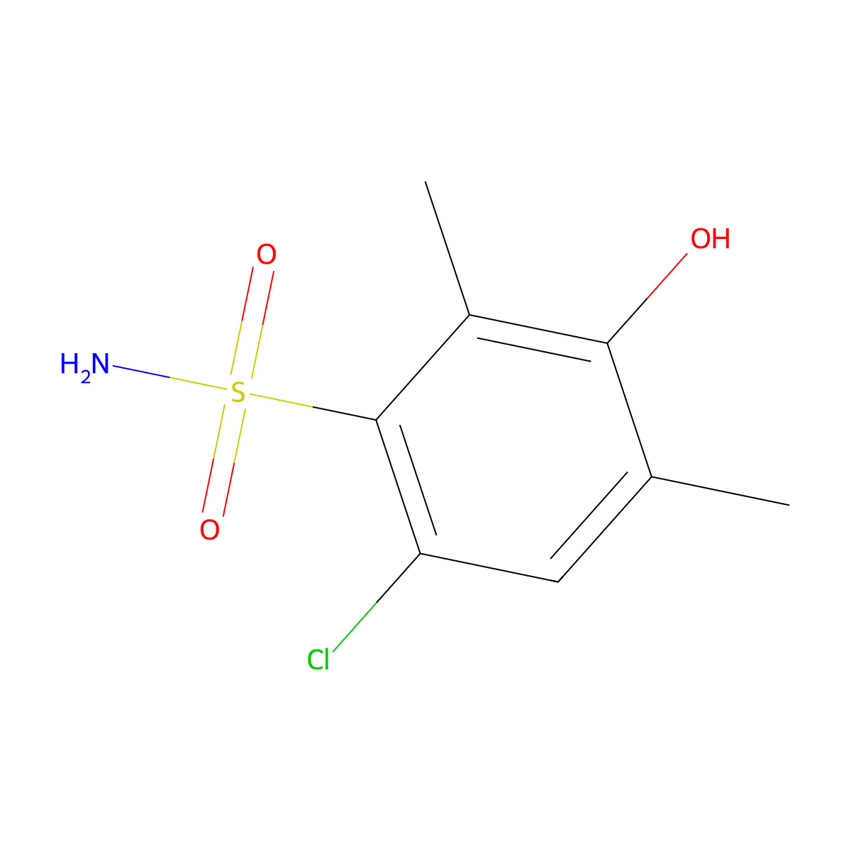 6-Chloro-3-hydroxy-2,4-dimethylbenzene-1-sulfonamide molecular structure, CAS 2171919-96-1