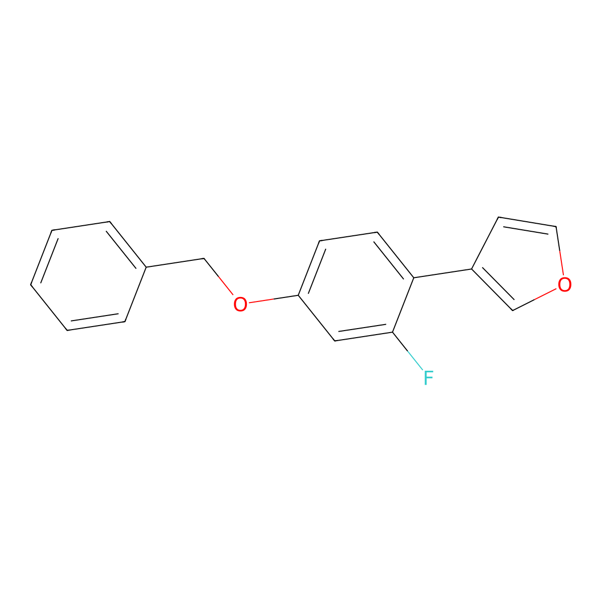3-[4-(Benzyloxy)-2-fluorophenyl]furan molecular structure, CAS 2171920-22-0