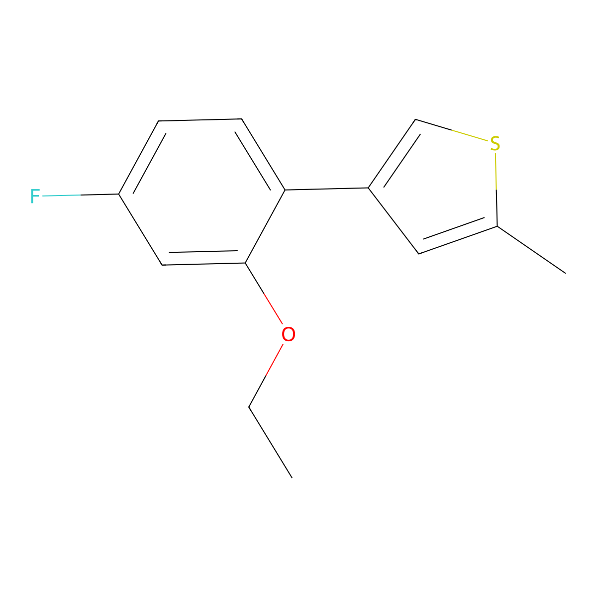 4-(2-Ethoxy-4-fluorophenyl)-2-methylthiophene molecular structure, CAS 2171920-66-2