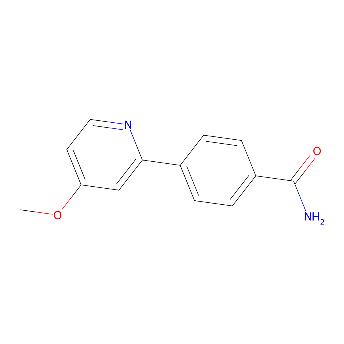 4-(4-Methoxypyridin-2-yl)benzamide molecular structure, CAS 2171922-77-1