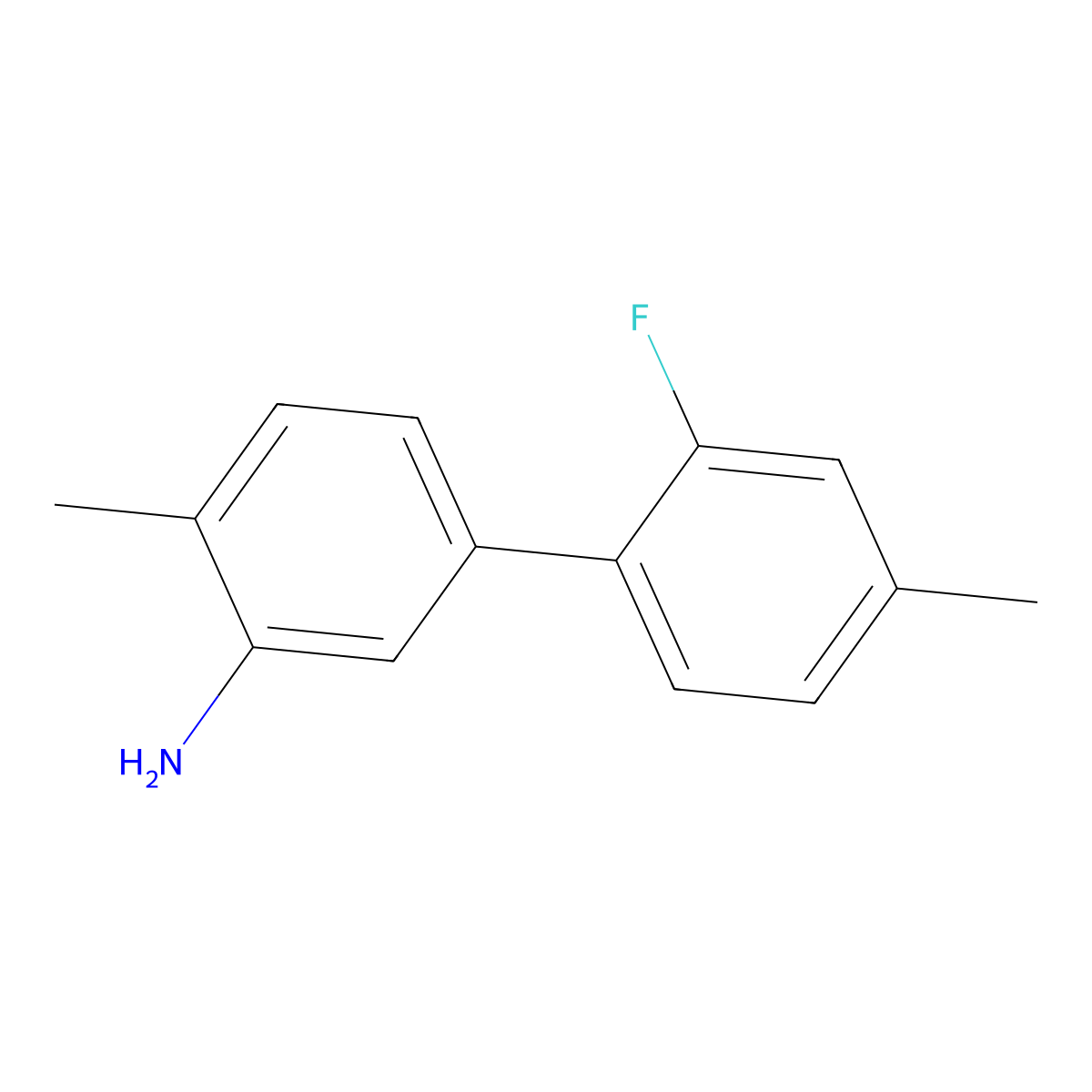 5-(2-Fluoro-4-methylphenyl)-2-methylaniline molecular structure, CAS 2171926-37-5