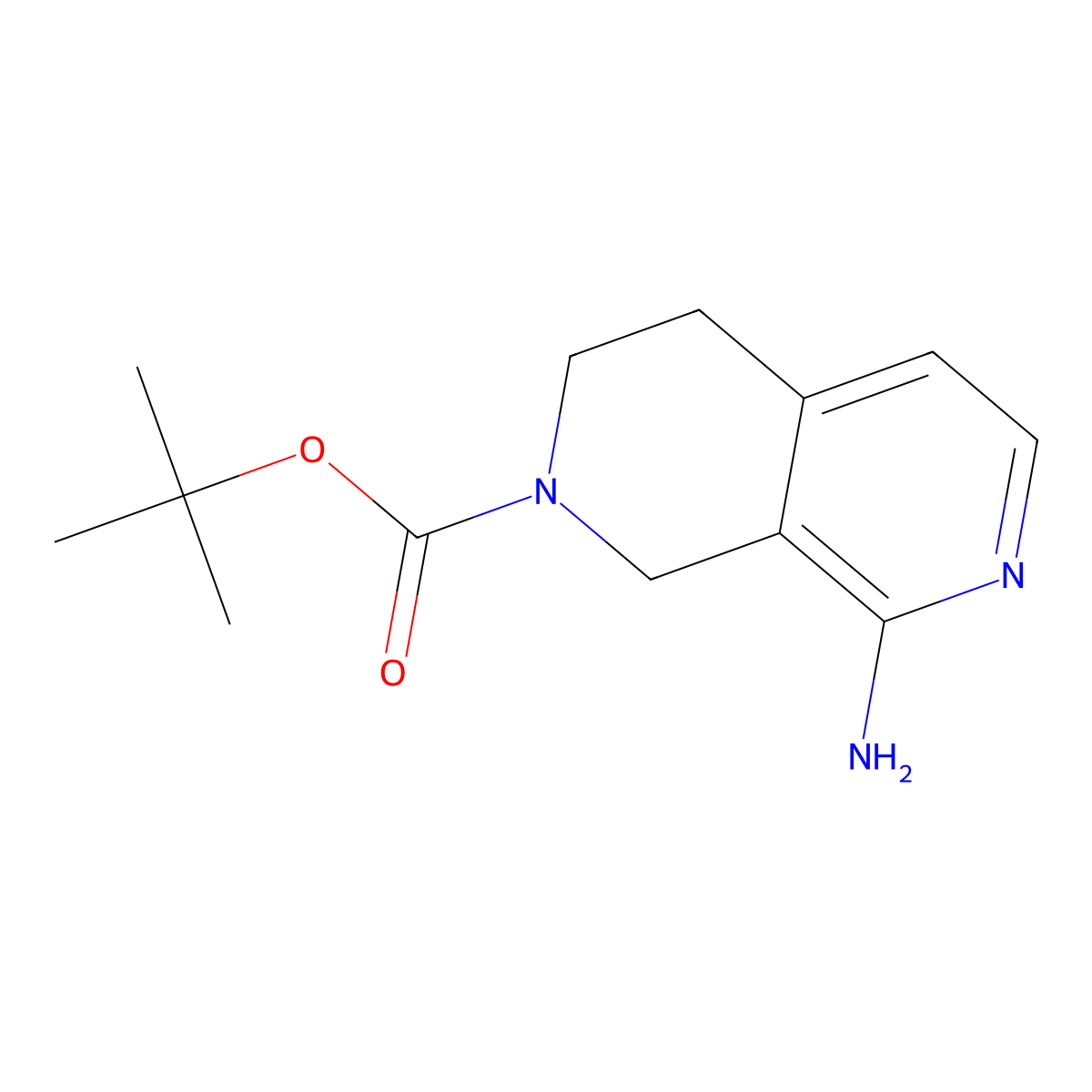 Tert-butyl 8-amino-1,2,3,4-tetrahydro-2,7-naphthyridine-2-carboxylate molecular structure, CAS 2171929-20-5