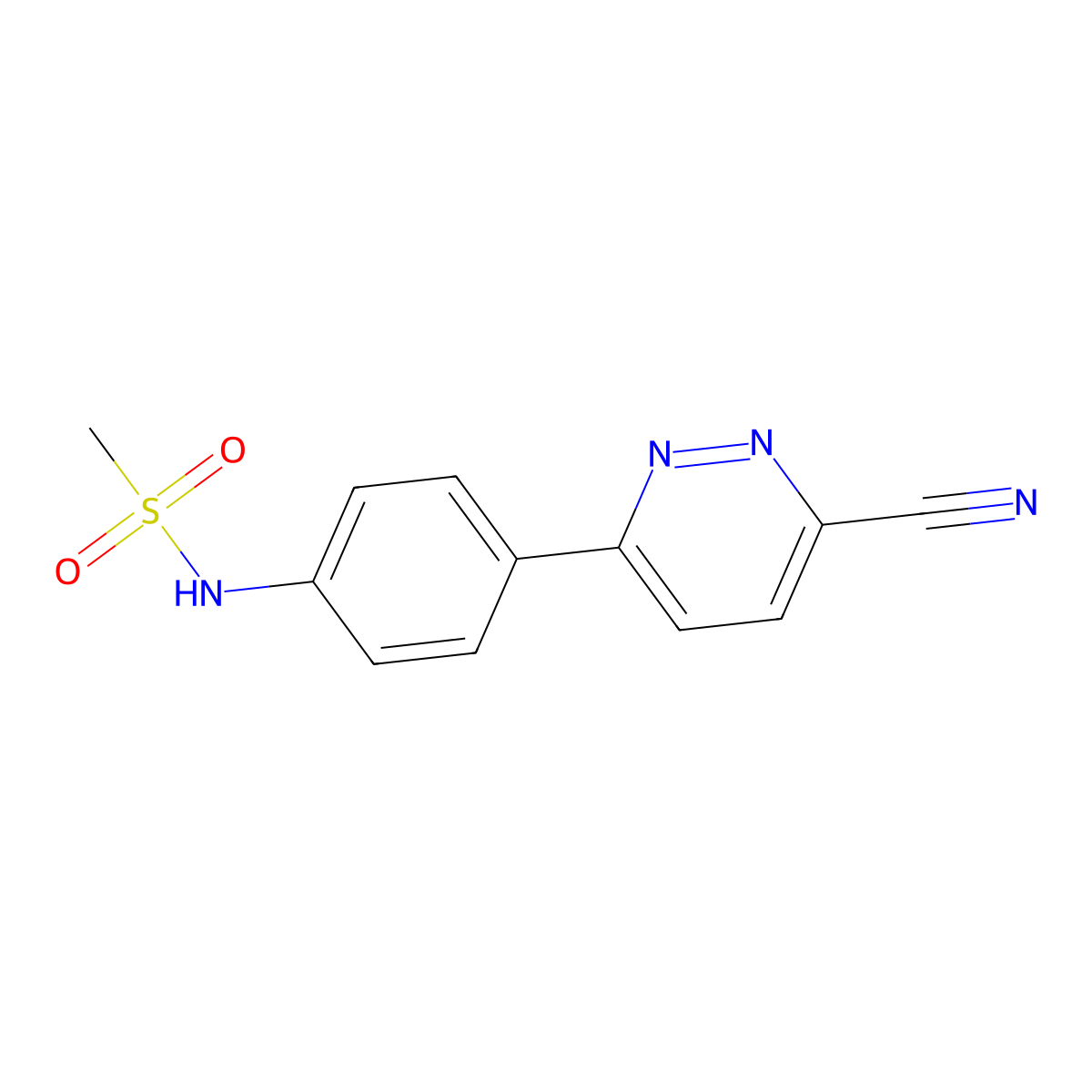 N-[4-(6-cyanopyridazin-3-yl)phenyl]methanesulfonamide molecular structure, CAS 2171930-73-5