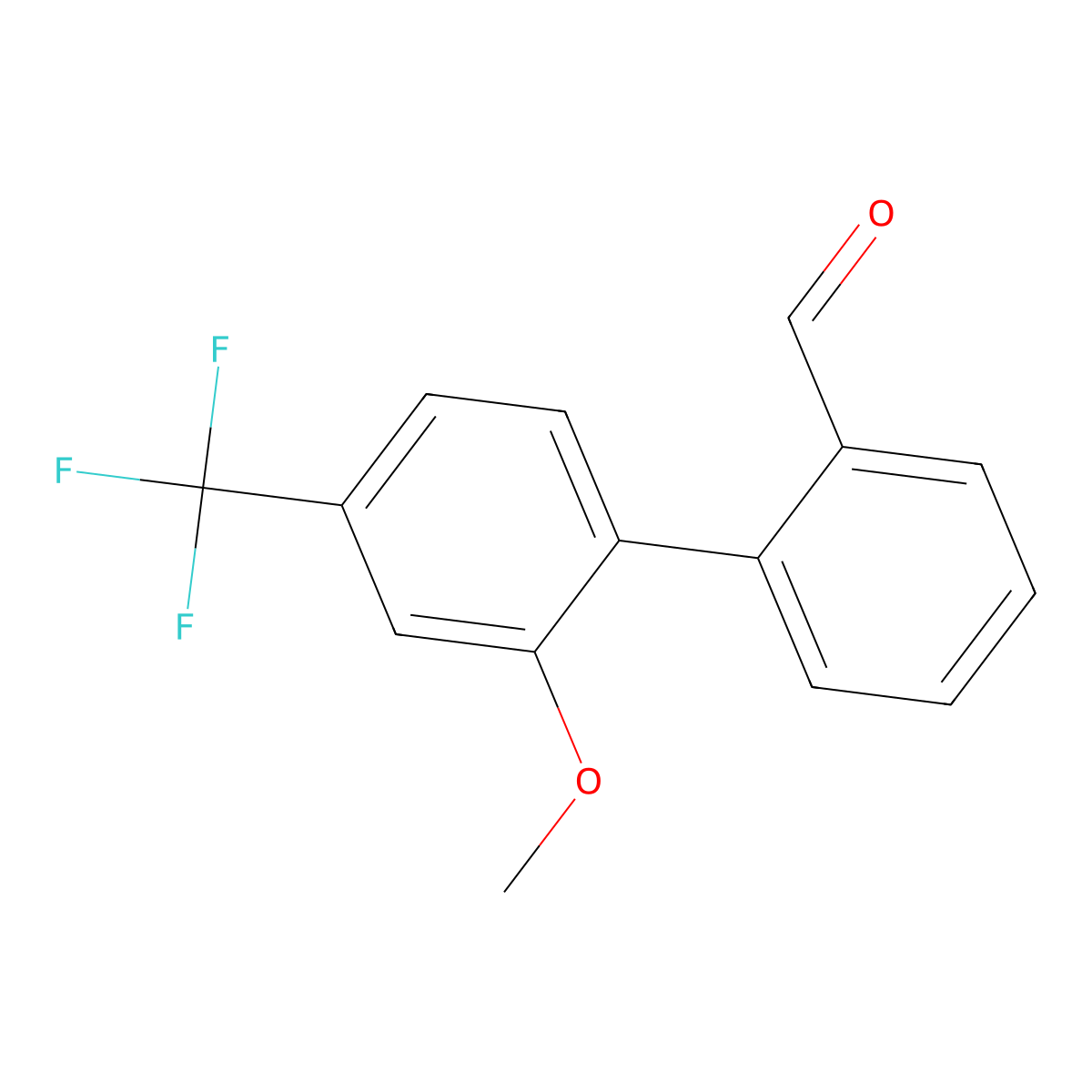 2-[2-Methoxy-4-(trifluoromethyl)phenyl]benzaldehyde molecular structure, CAS 2171932-95-7