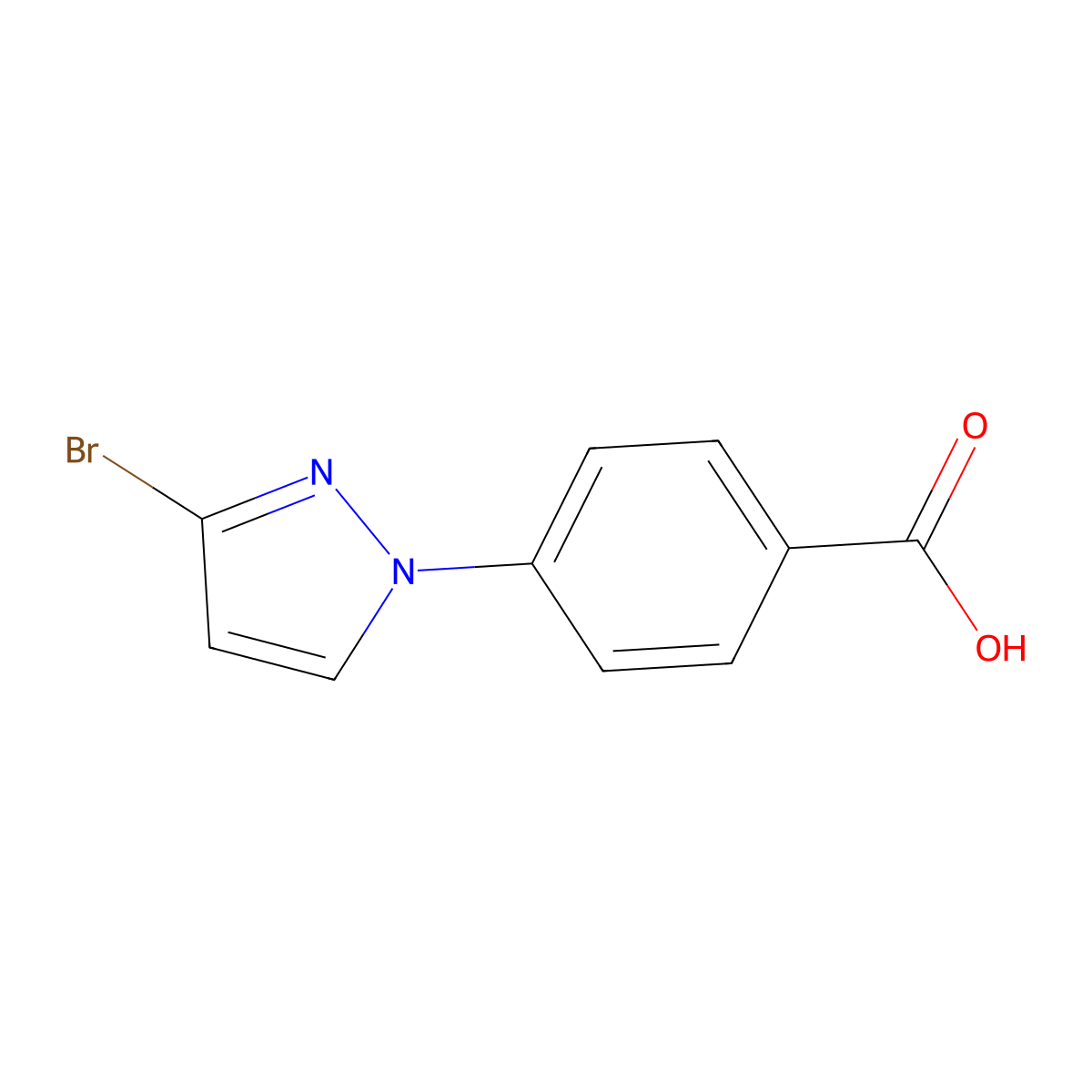 4-(3-bromo-1H-pyrazol-1-yl)benzoic acid molecular structure, CAS 2171934-34-0