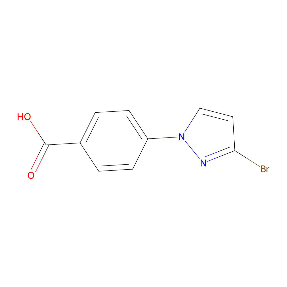 4-(3-bromo-1H-pyrazol-1-yl)benzoic acid molecular structure, CAS 2171934-34-0