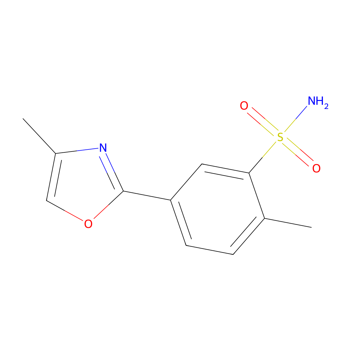 2-Methyl-5-(4-methyl-1,3-oxazol-2-yl)benzene-1-sulfonamide molecular structure, CAS 2171934-53-3