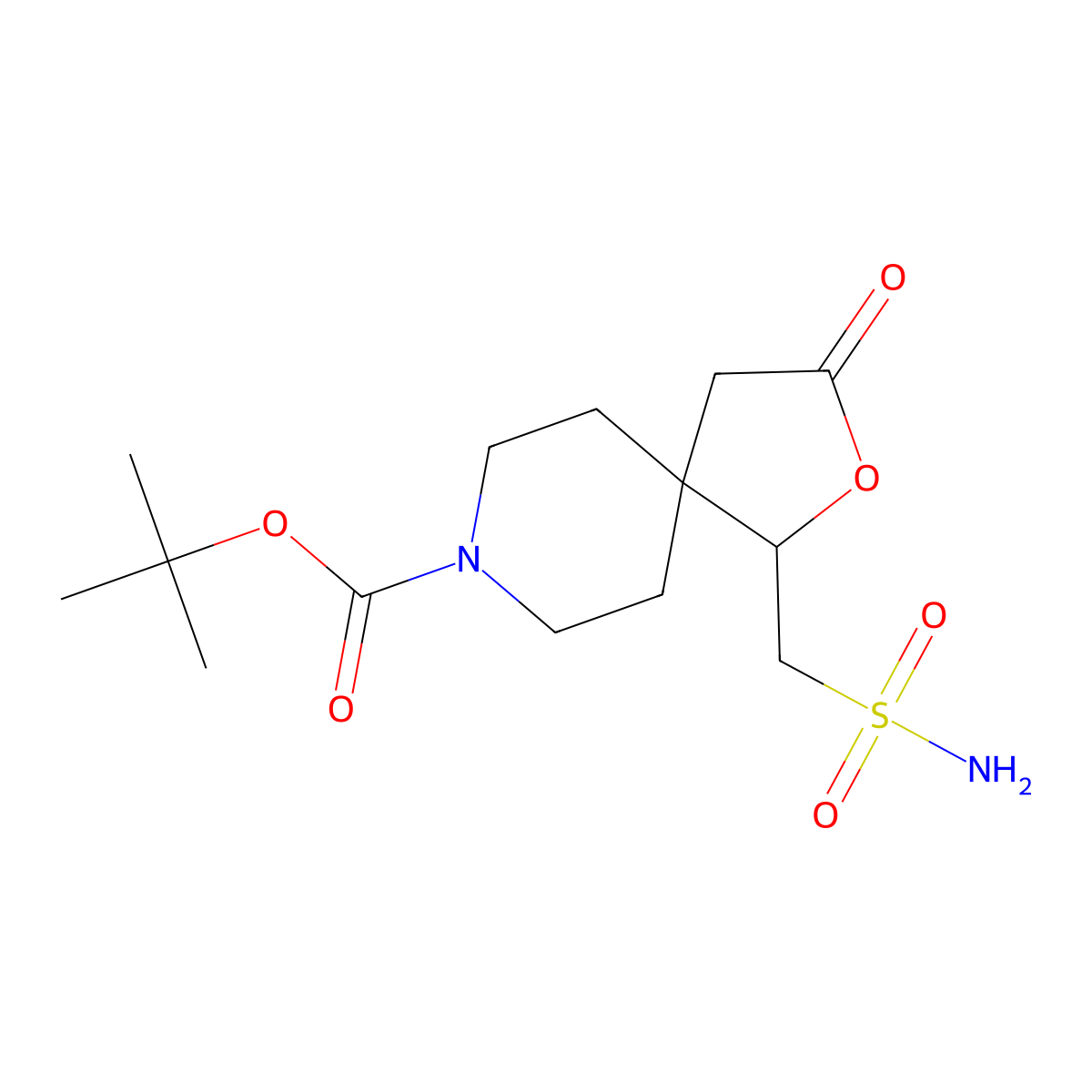 Tert-butyl 3-oxo-1-(sulfamoylmethyl)-2-oxa-8-azaspiro[4.5]decane-8-carboxylate molecular structure, CAS 2171935-60-5