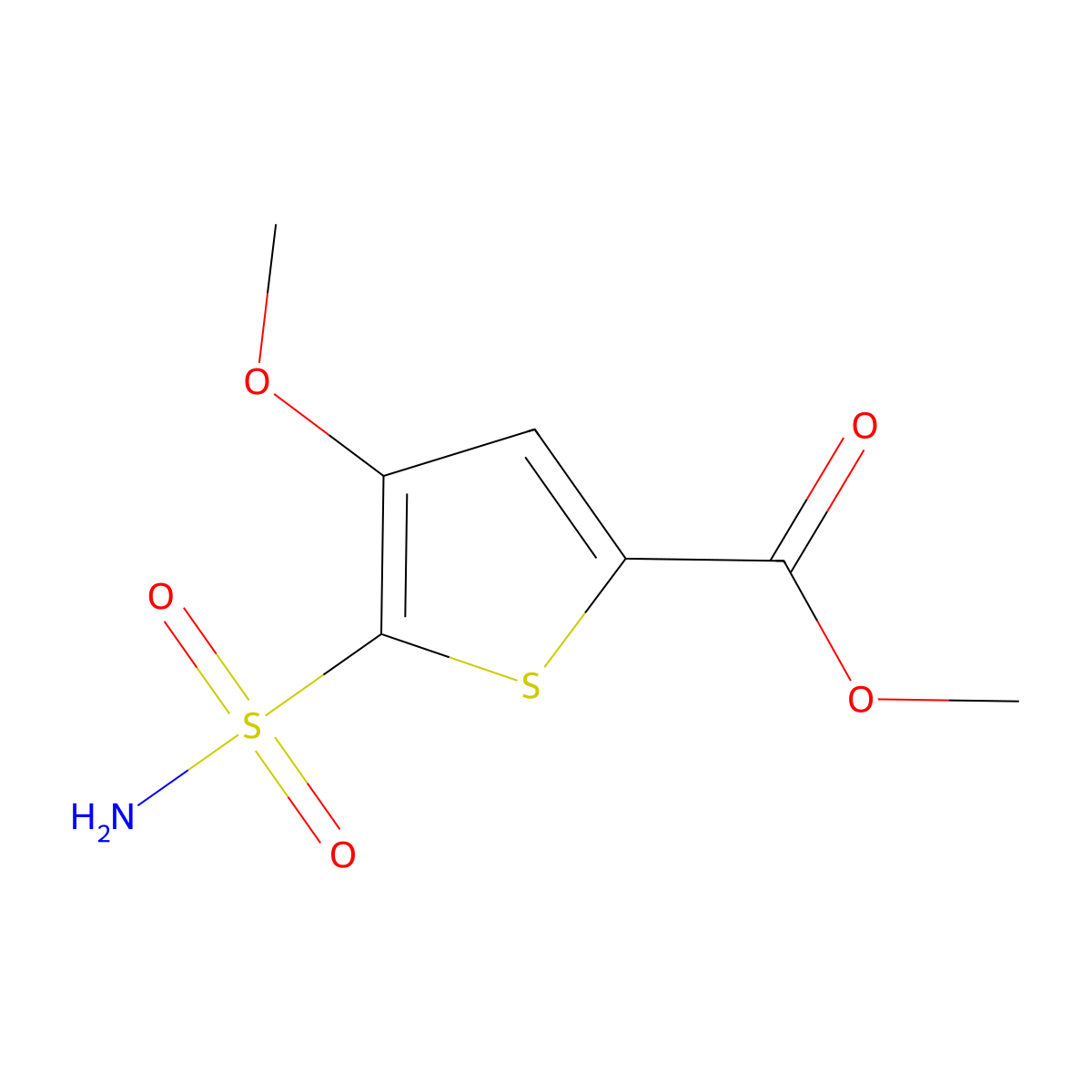 Methyl 4-methoxy-5-sulfamoylthiophene-2-carboxylate molecular structure, CAS 2171939-02-7