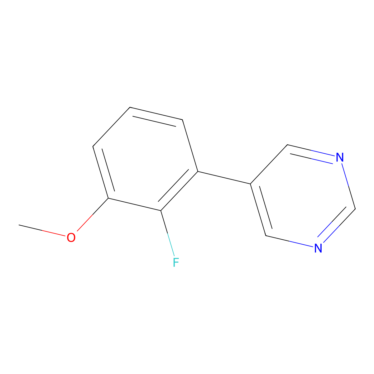 5-(2-Fluoro-3-methoxyphenyl)pyrimidine molecular structure, CAS 2171940-01-3