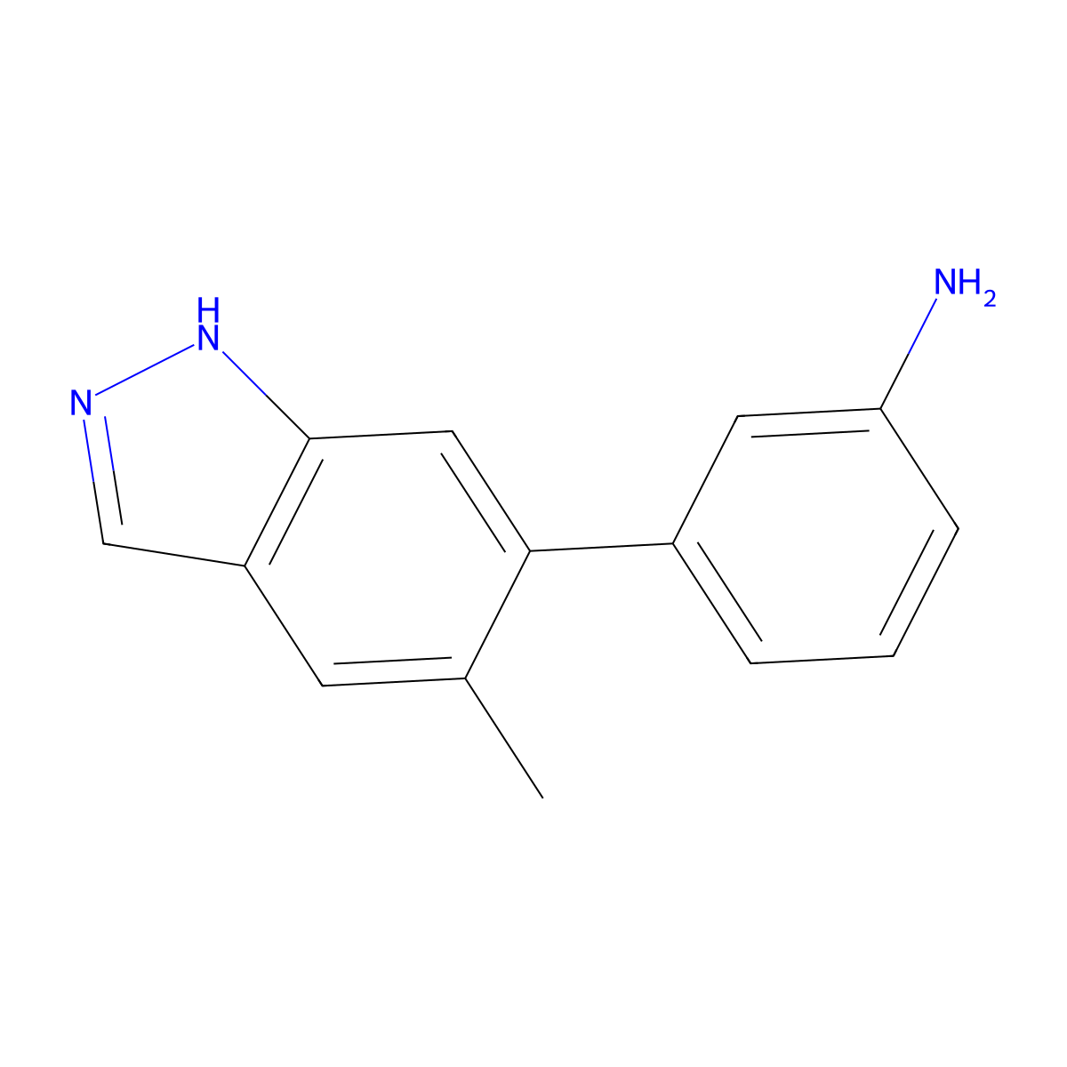 3-(5-methyl-1H-indazol-6-yl)aniline molecular structure, CAS 2171940-14-8