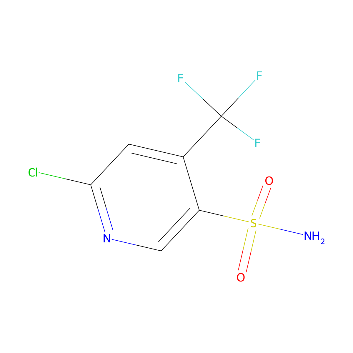 6-Chloro-4-(trifluoromethyl)pyridine-3-sulfonamide molecular structure, CAS 2171942-63-3