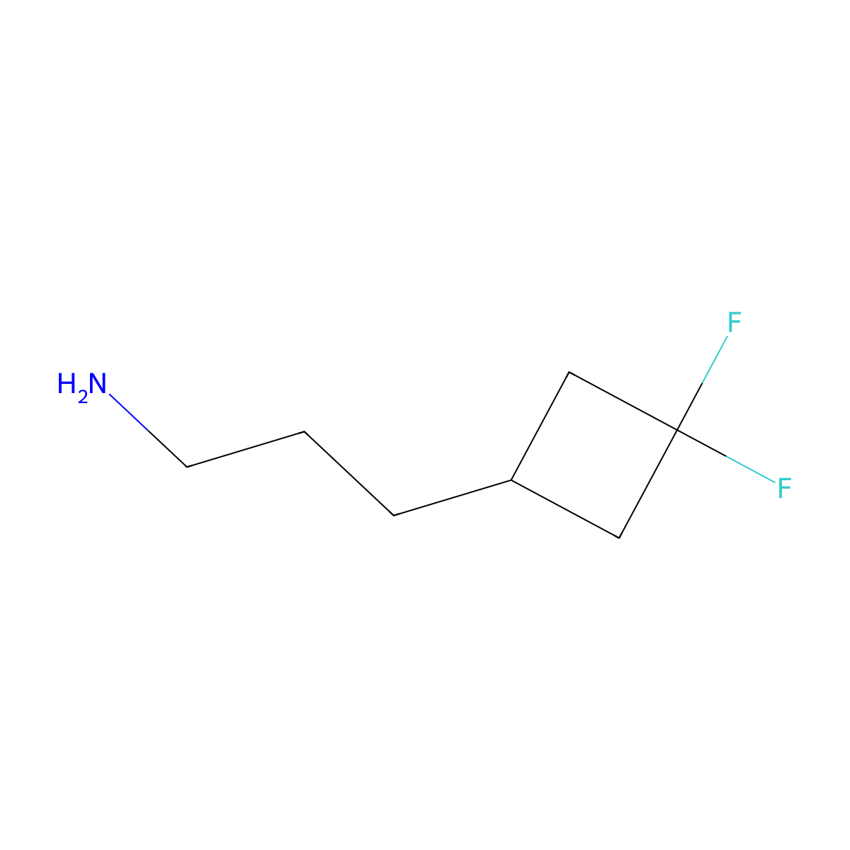 3-(3,3-Difluorocyclobutyl)propan-1-amine molecular structure, CAS 2171946-25-9
