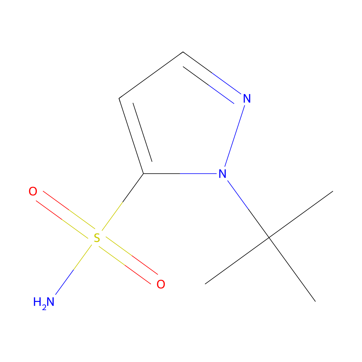 1-tert-butyl-1H-pyrazole-5-sulfonamide molecular structure, CAS 2171946-51-1
