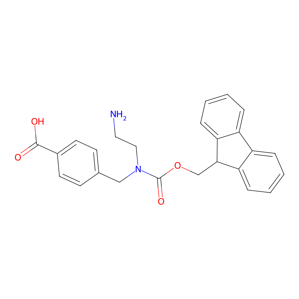4-{[(2-aminoethyl)({[(9H-fluoren-9-yl)methoxy]carbonyl})amino]methyl}benzoic acid molecular structure, CAS 2171947-24-1