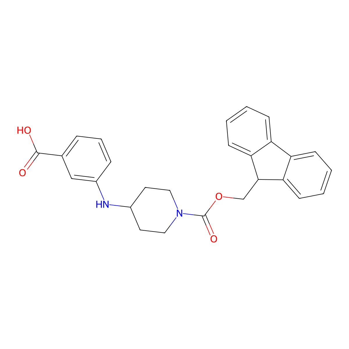 3-[(1-{[(9H-fluoren-9-yl)methoxy]carbonyl}piperidin-4-yl)amino]benzoic acid molecular structure, CAS 2171947-33-2