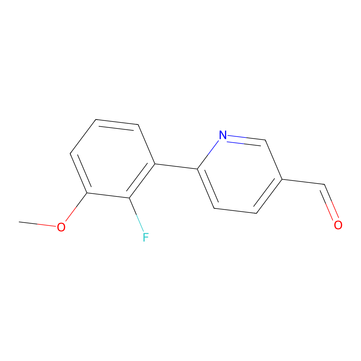 6-(2-Fluoro-3-methoxyphenyl)pyridine-3-carbaldehyde molecular structure, CAS 2171949-18-9